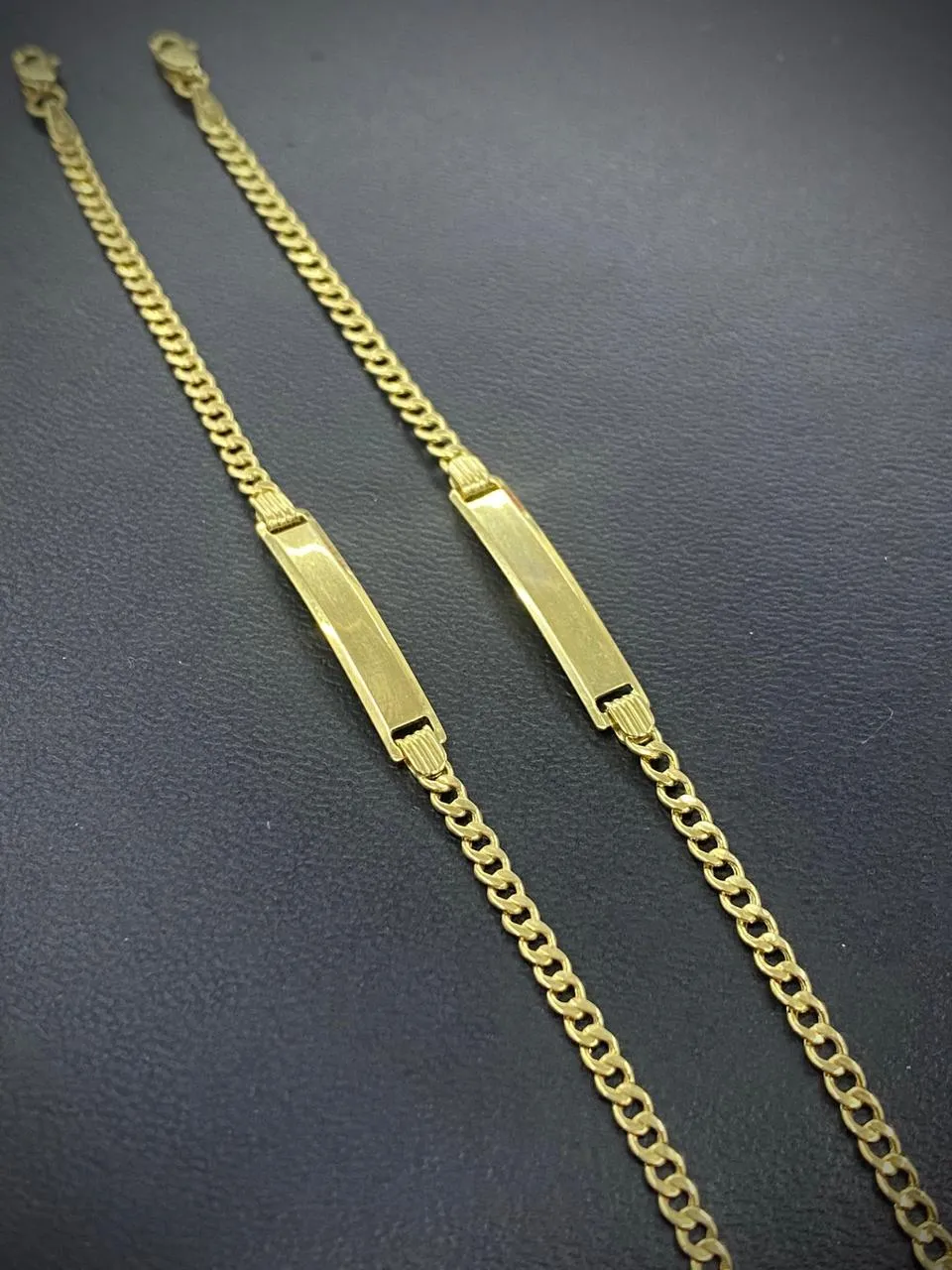 10K Yellow Real Gold Baby ID Bracelet 5.5" Curb Link
