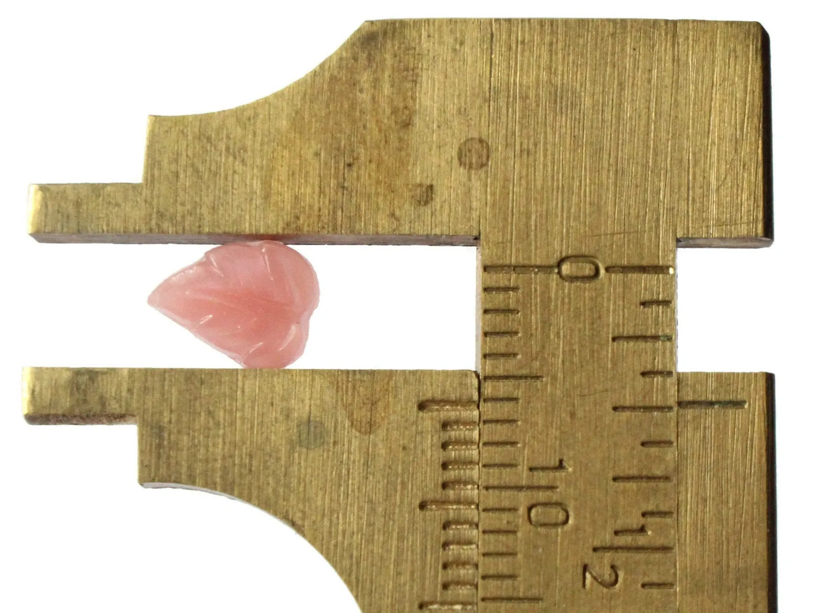 12 8mm x 6mm Pink Moonstone Leaf Cabochons Tiny Little Leaves Plant Cabs Miniature Leaf Tiles