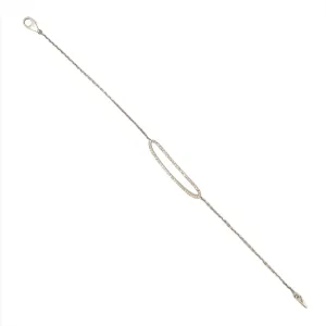 14K Gold Oval Bar Diamond Bracelet