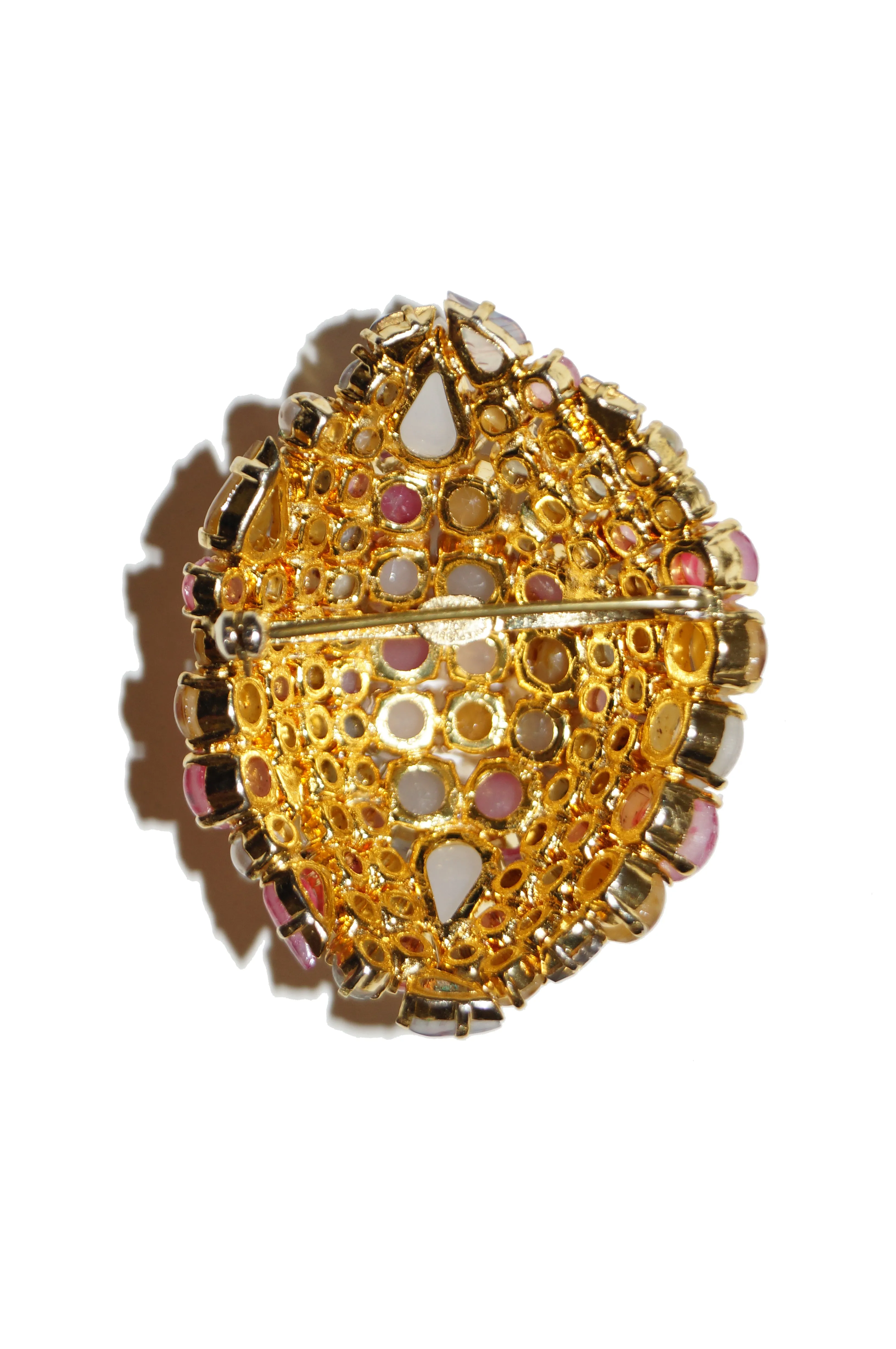 1963 Christian Dior Glass Cabochon Cluster Brooch