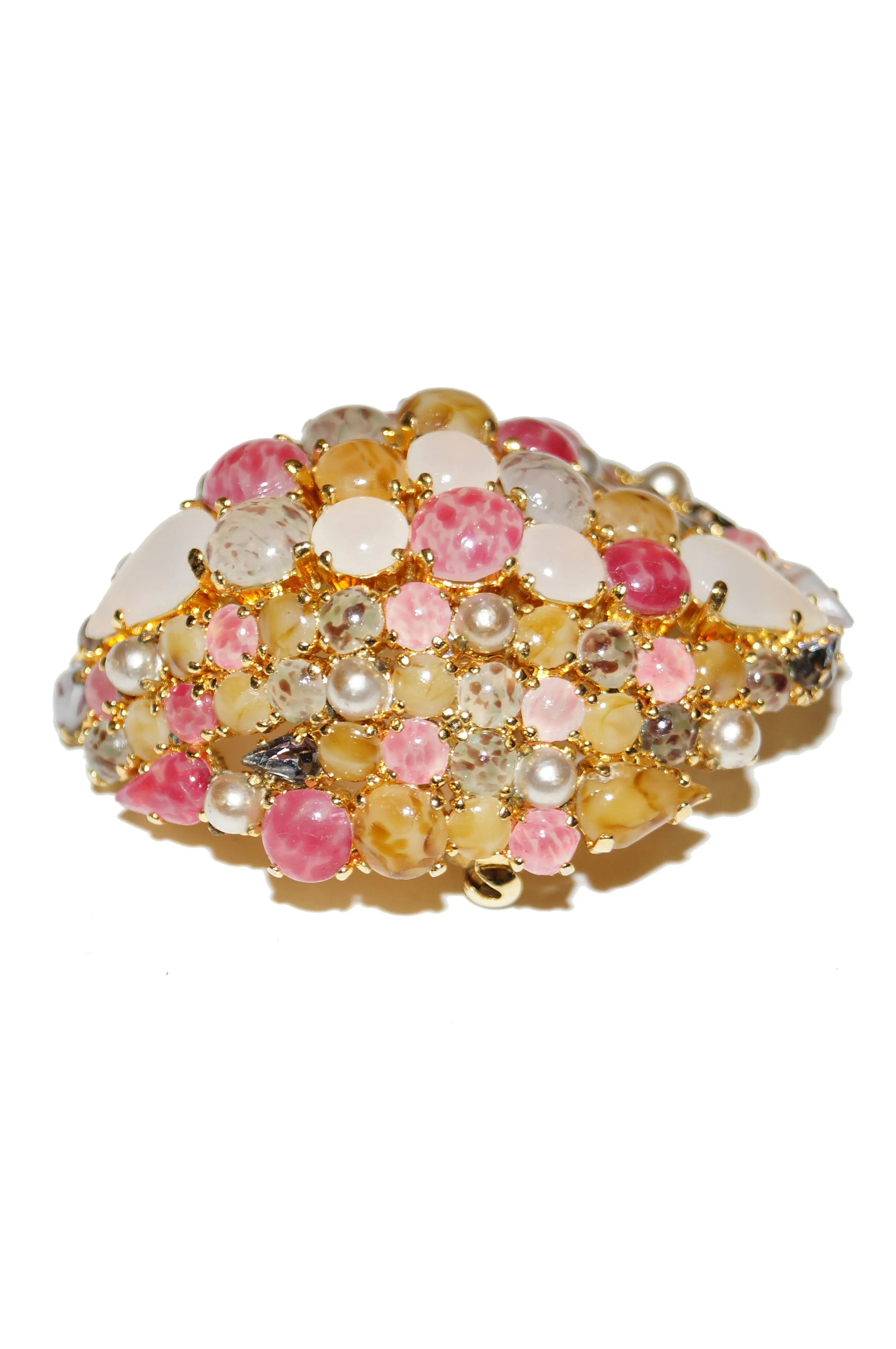 1963 Christian Dior Glass Cabochon Cluster Brooch