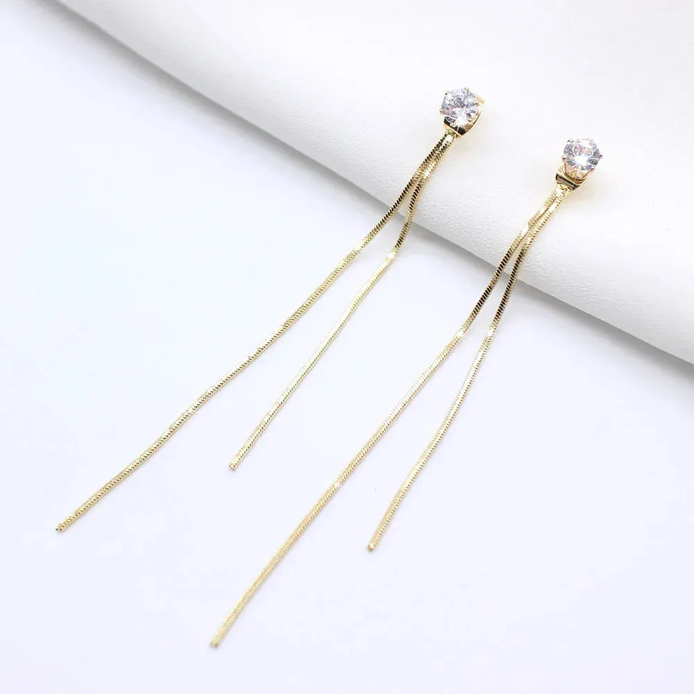 2020 Korean Long Statement Geometric Triangle Tassel Dangle Drop Earrings For Women Earrings Fashion Jewelry Oorbellen Brincos
