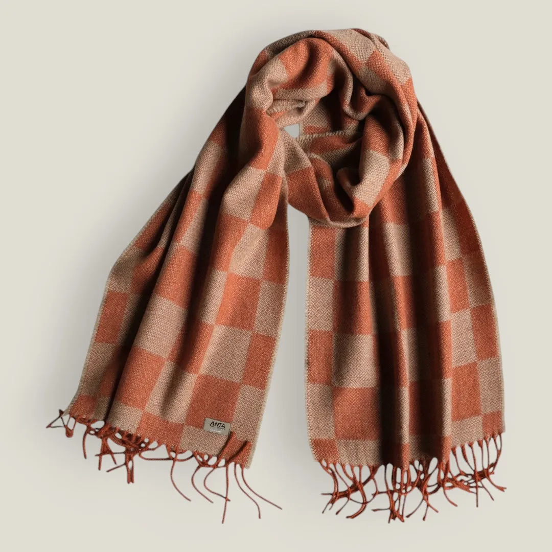 Amber Merino Check Scarf