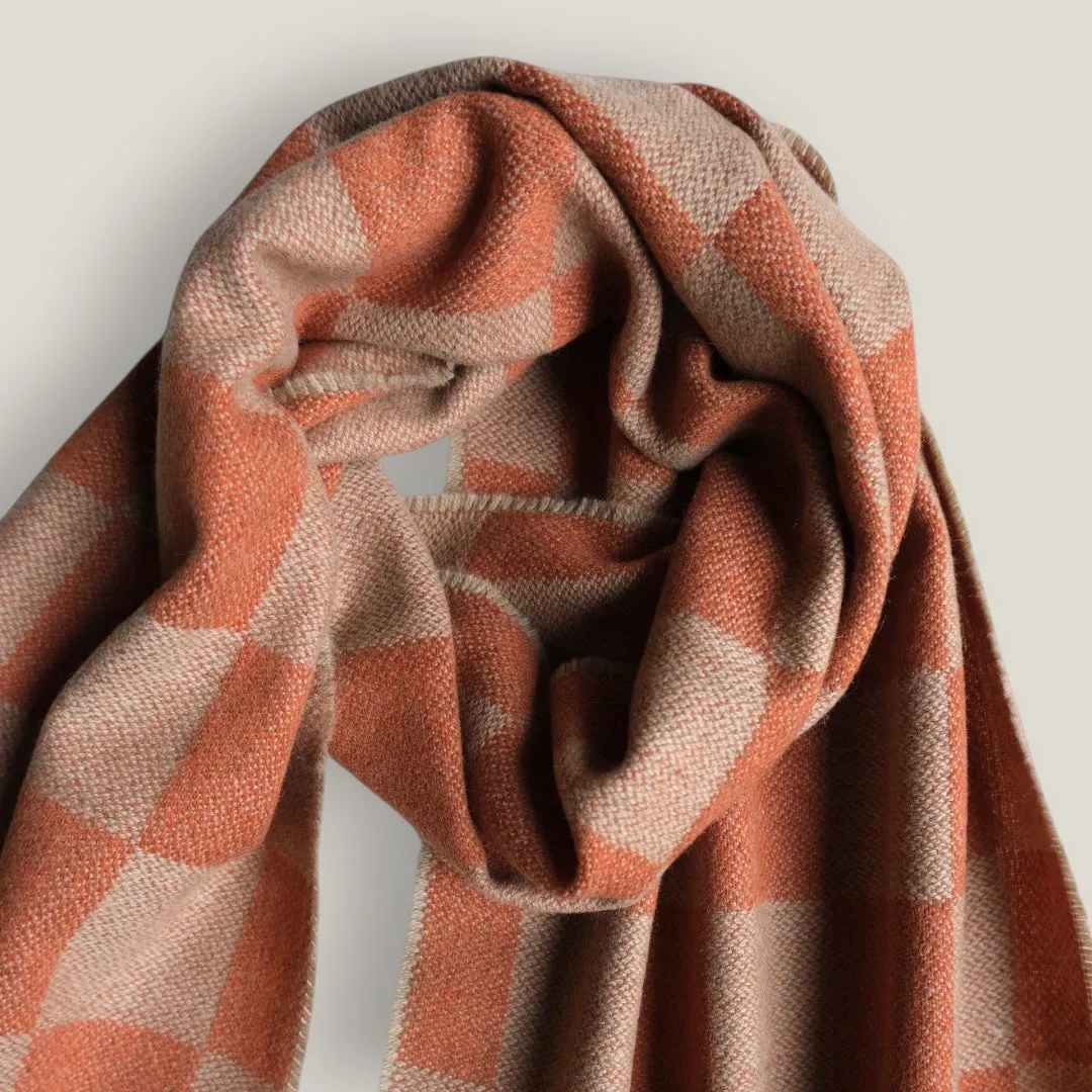Amber Merino Check Scarf
