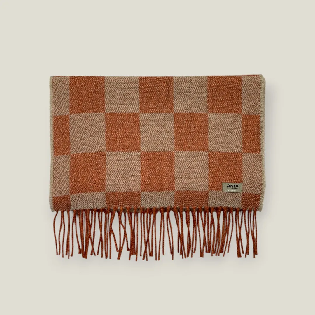 Amber Merino Check Scarf