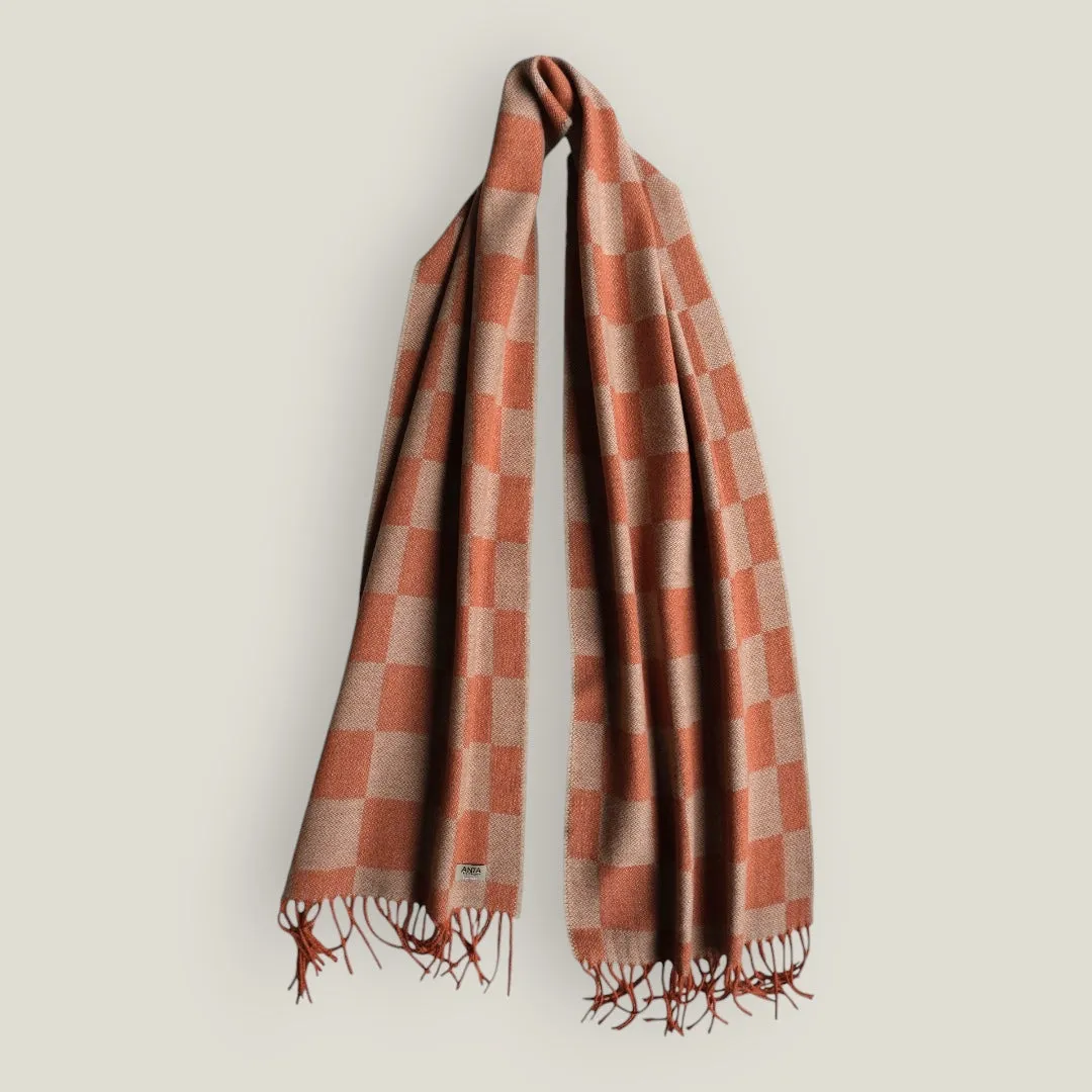 Amber Merino Check Scarf