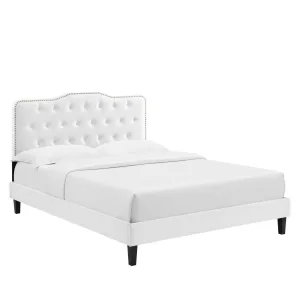 Amber Tufted Performance Velvet King Platform Bed By Modway - MOD-6786 - White