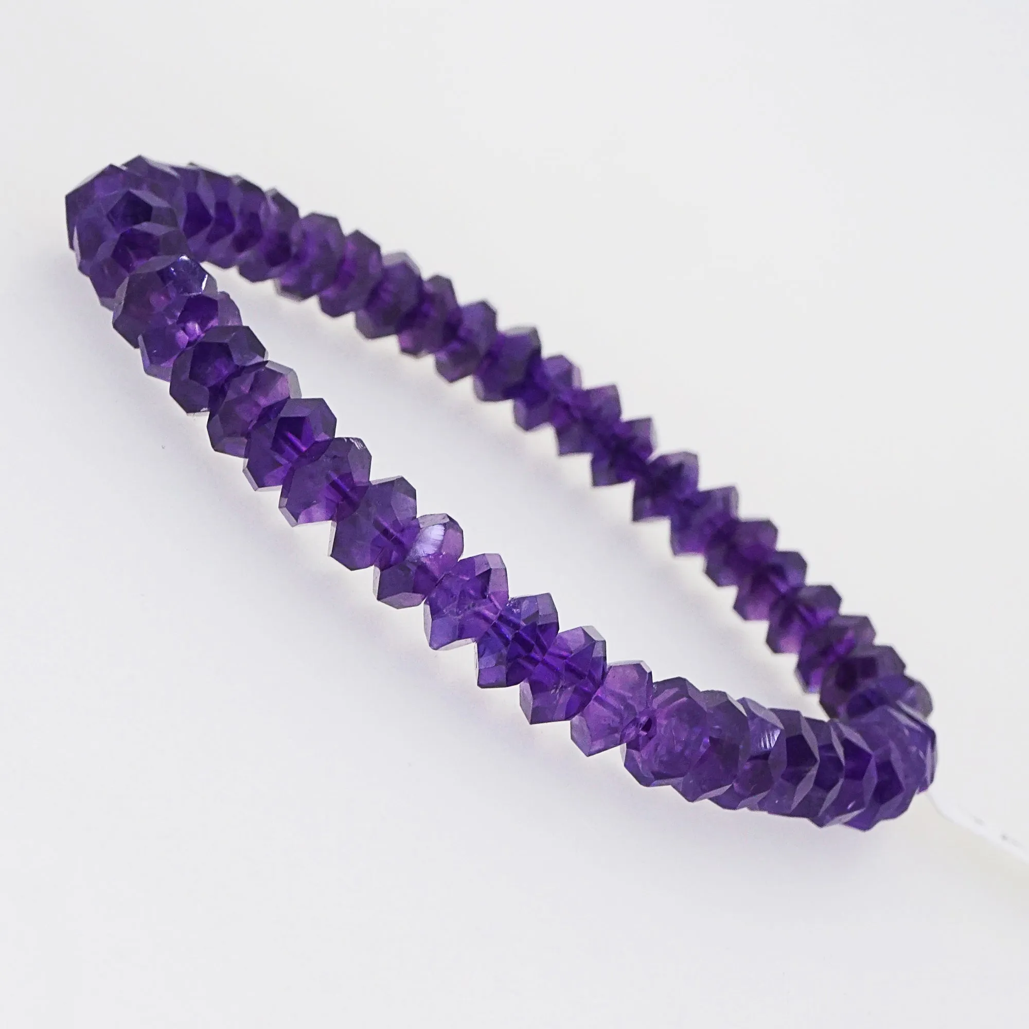 Amethyst Faceted Rondelle 7mm
