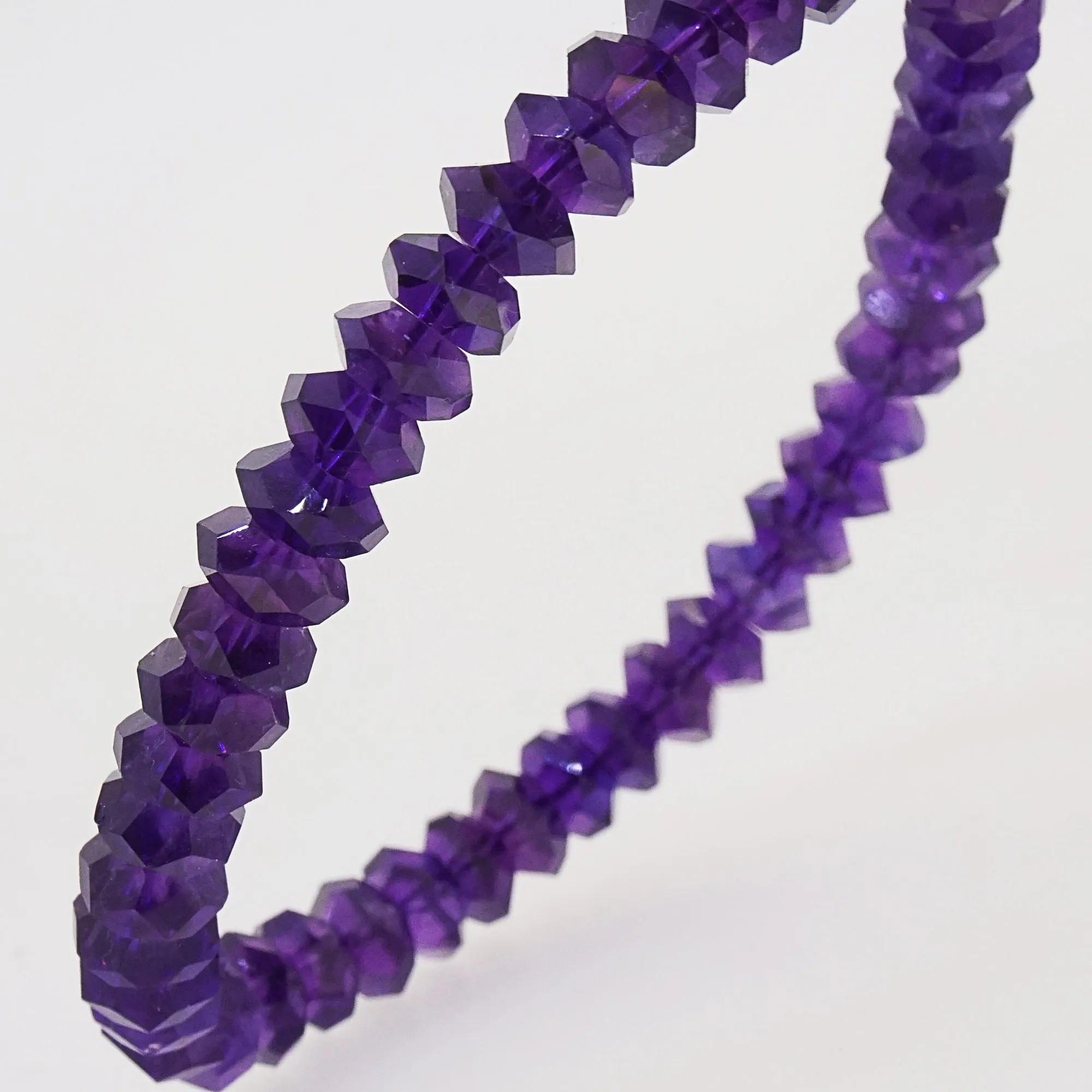 Amethyst Faceted Rondelle 7mm