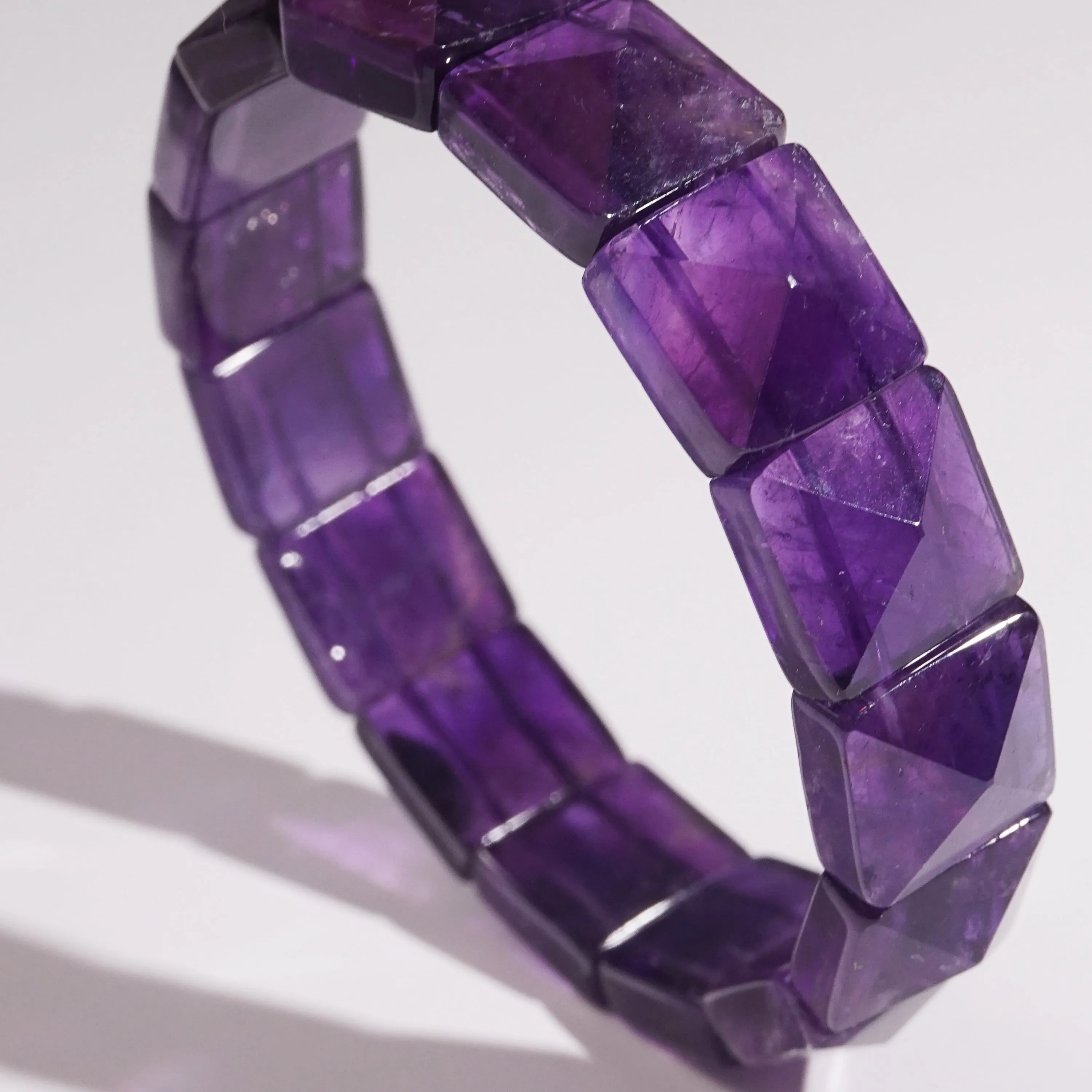 Amethyst Pyramid Square Bangle