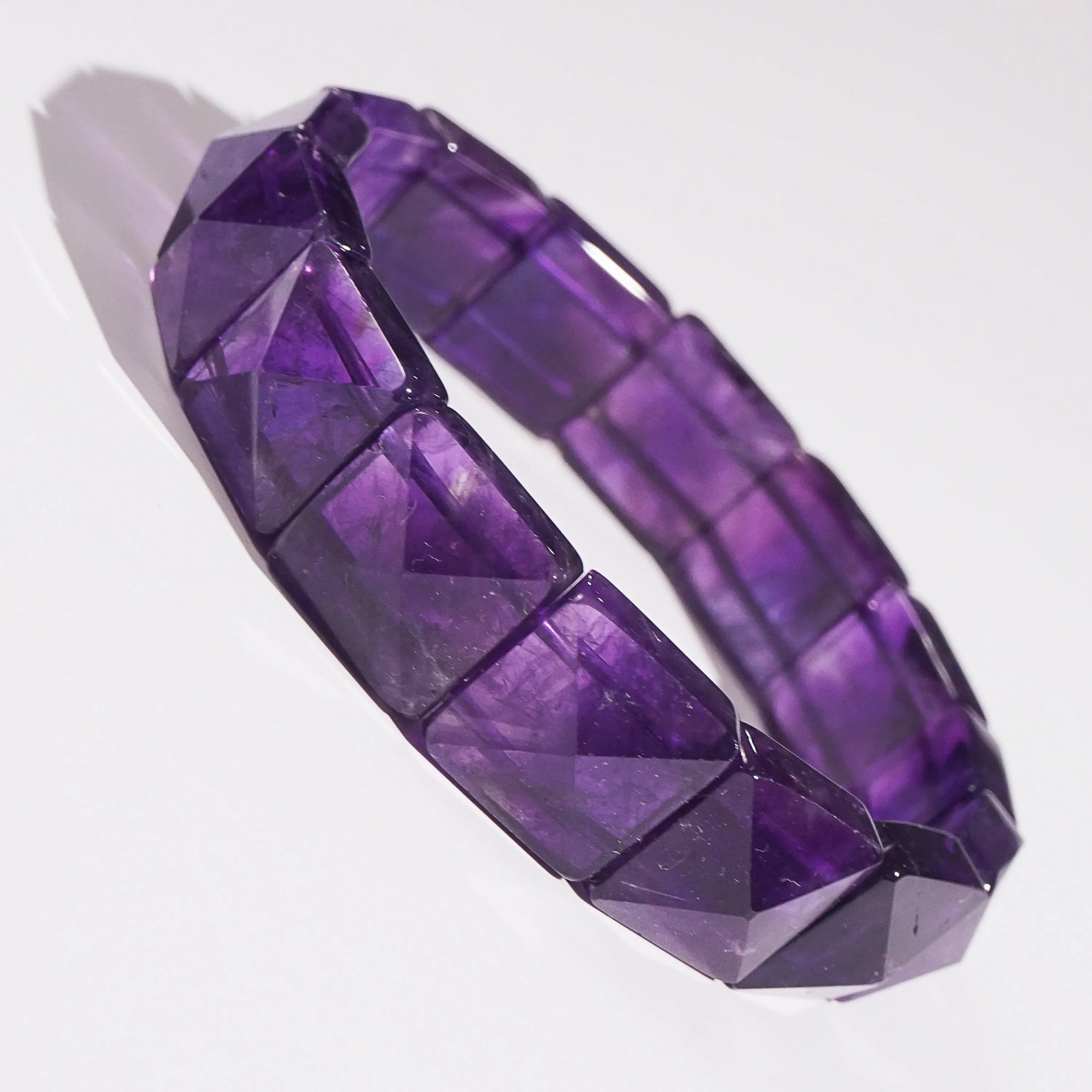 Amethyst Pyramid Square Bangle