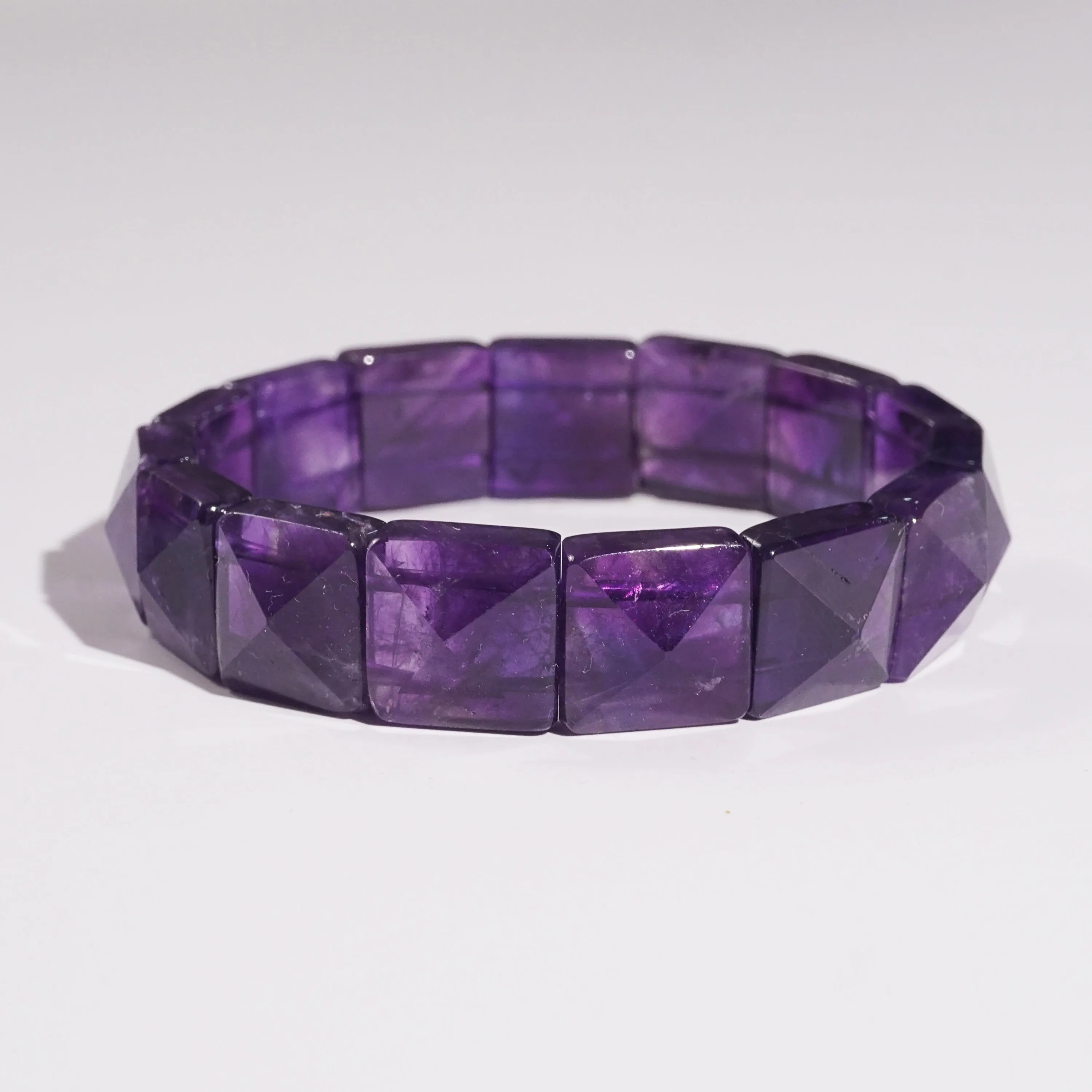 Amethyst Pyramid Square Bangle