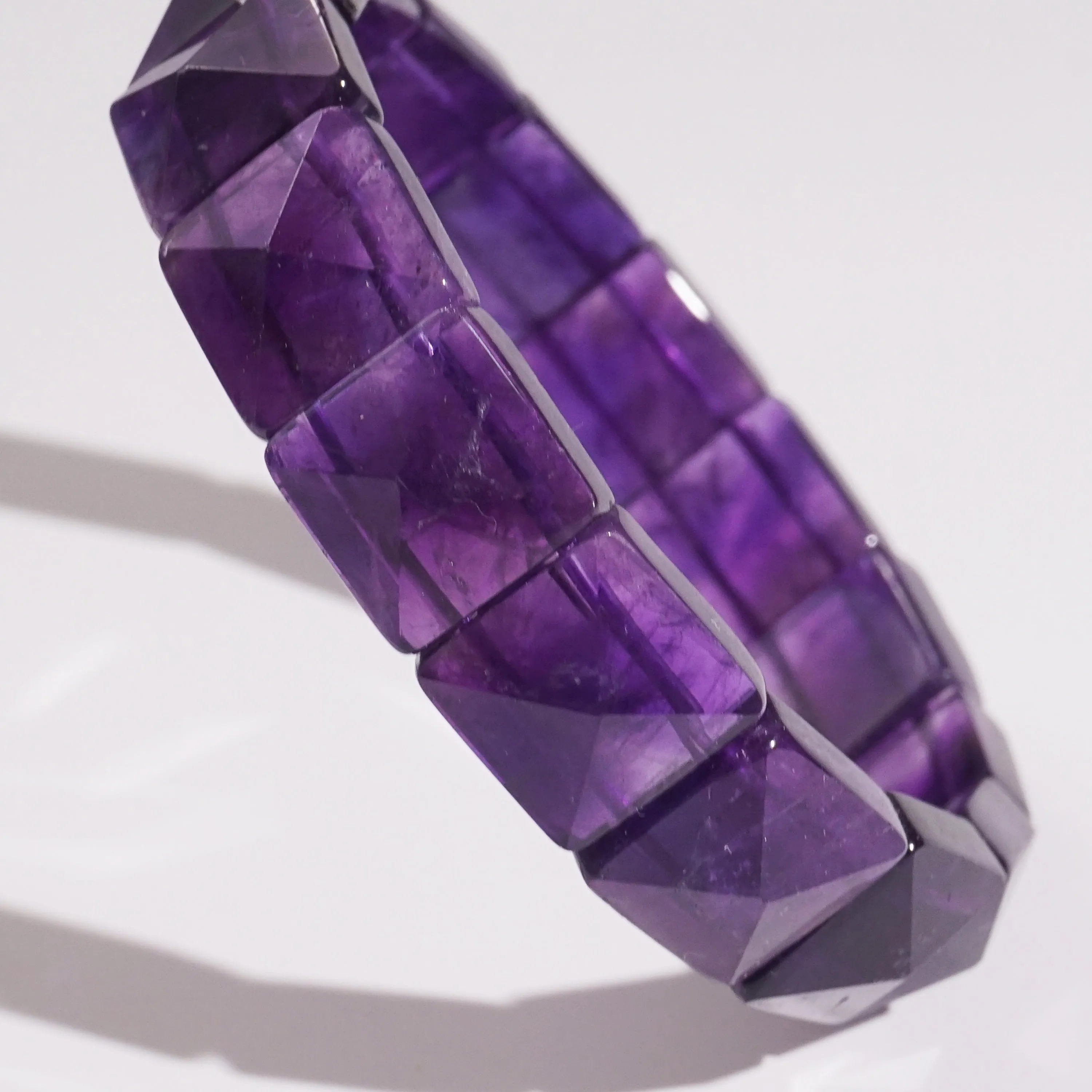 Amethyst Pyramid Square Bangle