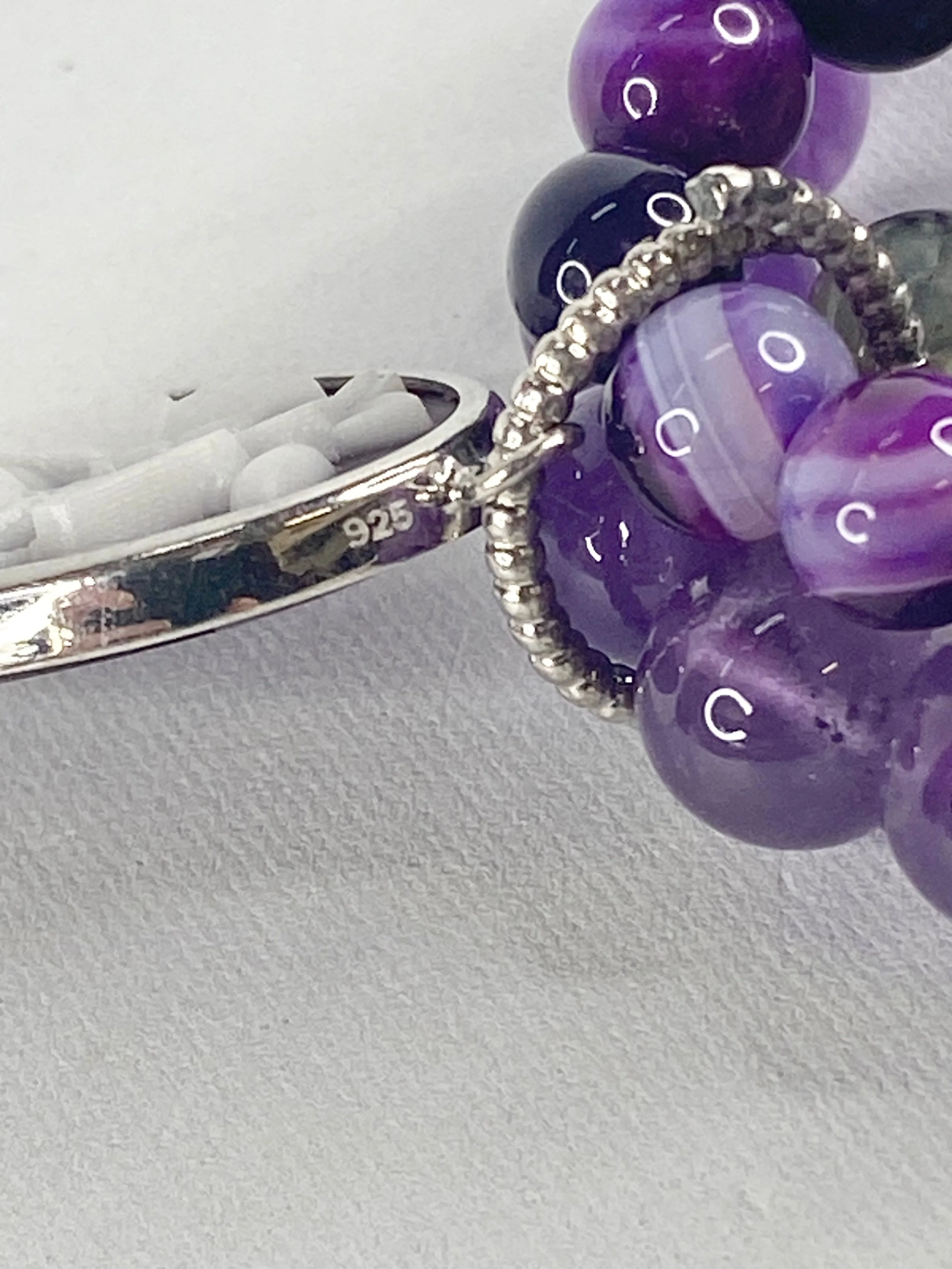 Amy Kahn Russell Amethyst & Labrodite Beaded Cameo Braclete