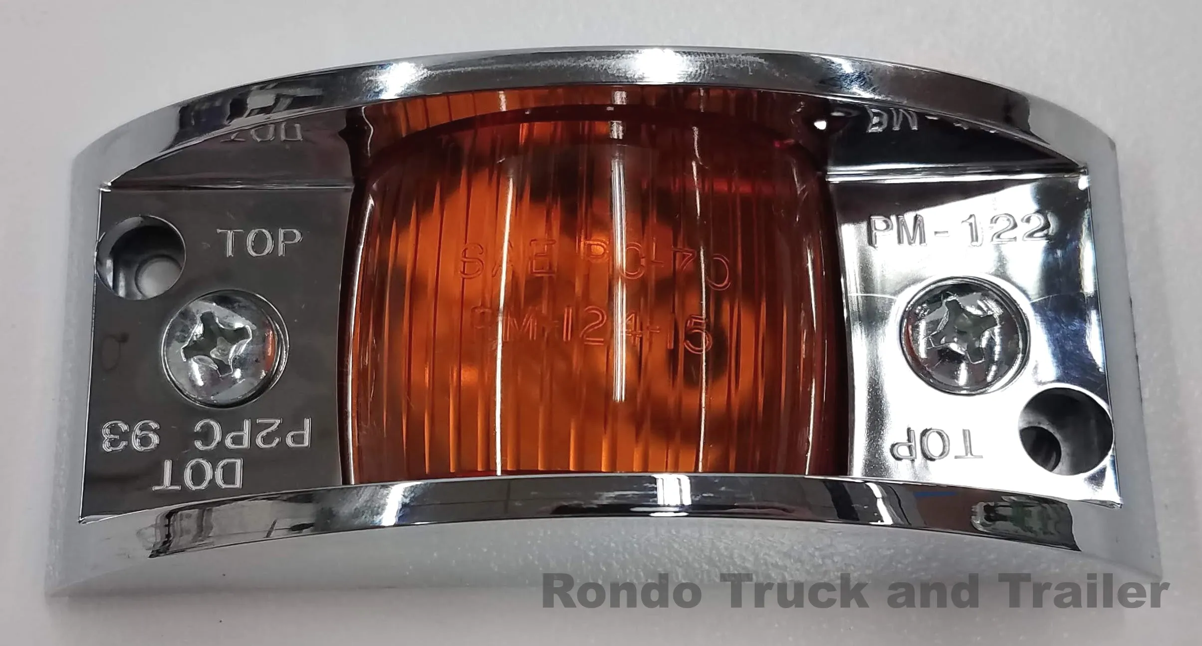 Armored Trailer Light W/ Chrome Molding - Incandescent - Amber or Red Lens 122XA/122XR