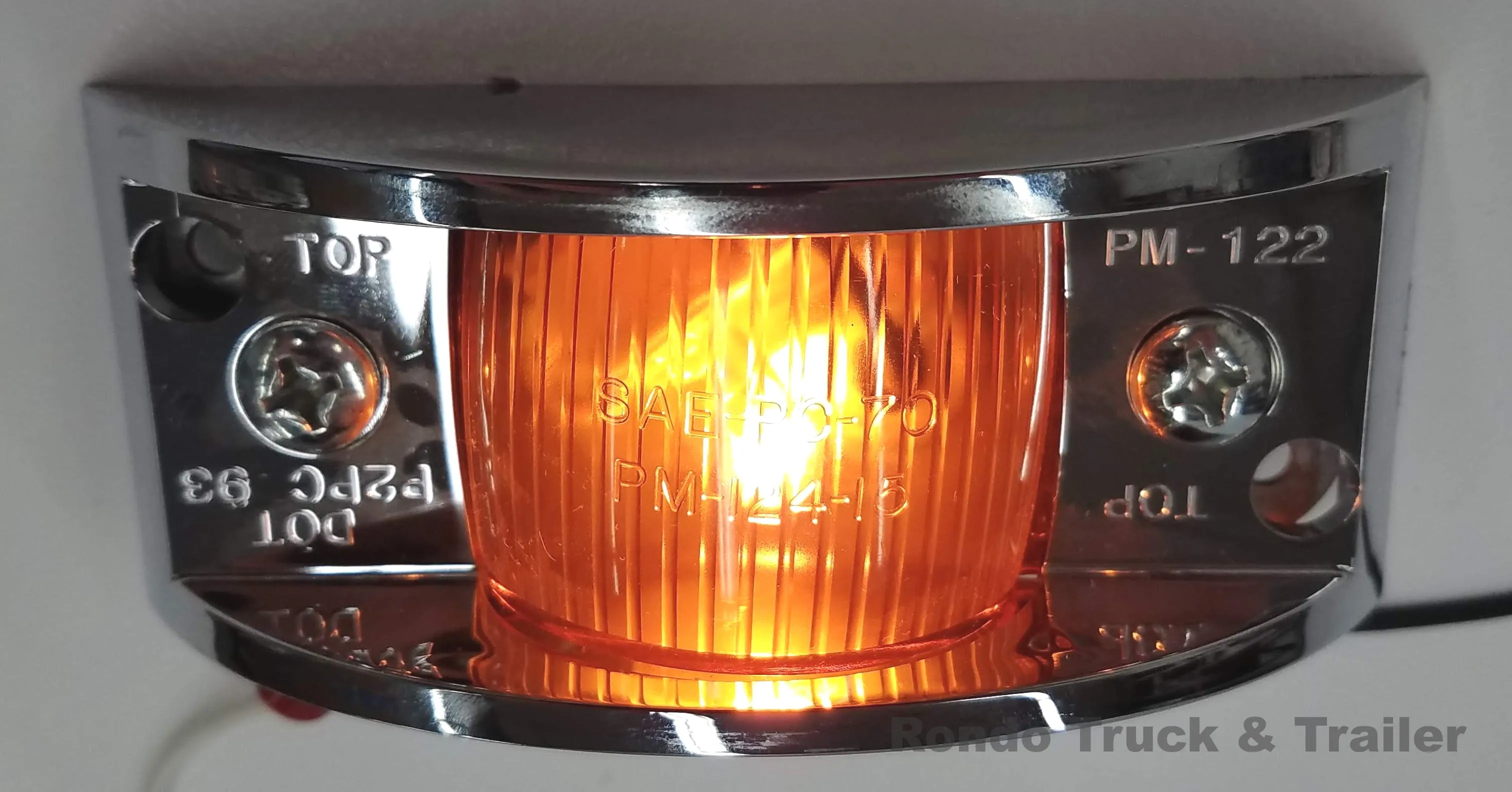 Armored Trailer Light W/ Chrome Molding - Incandescent - Amber or Red Lens 122XA/122XR