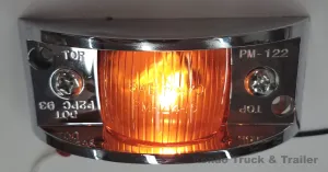 Armored Trailer Light W/ Chrome Molding - Incandescent - Amber or Red Lens 122XA/122XR