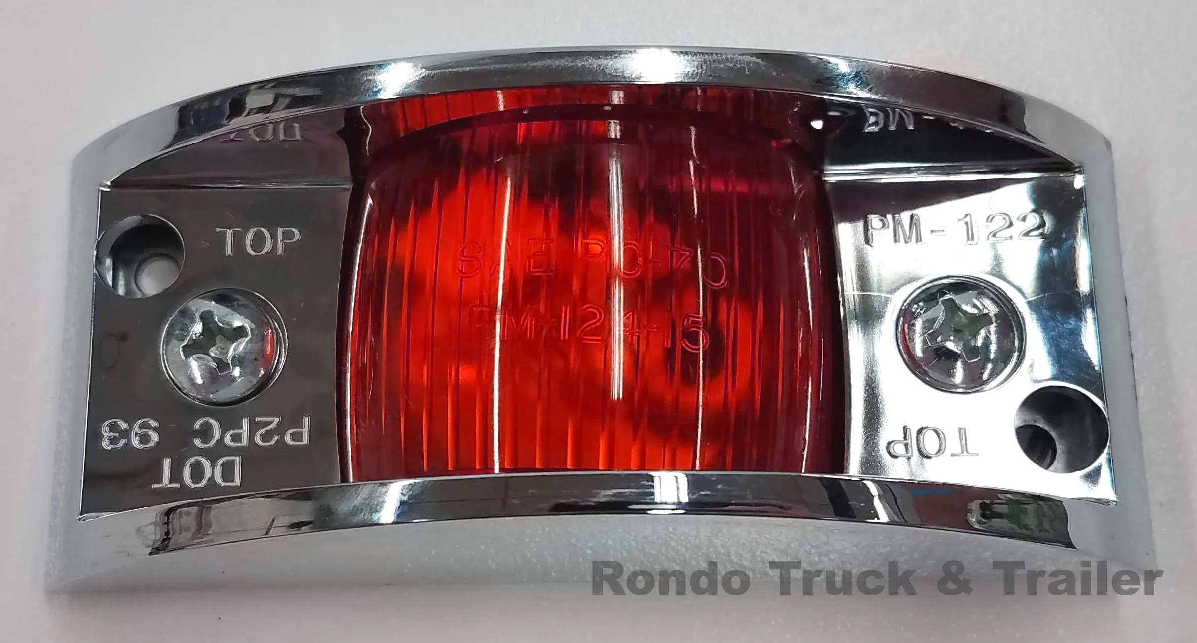 Armored Trailer Light W/ Chrome Molding - Incandescent - Amber or Red Lens 122XA/122XR