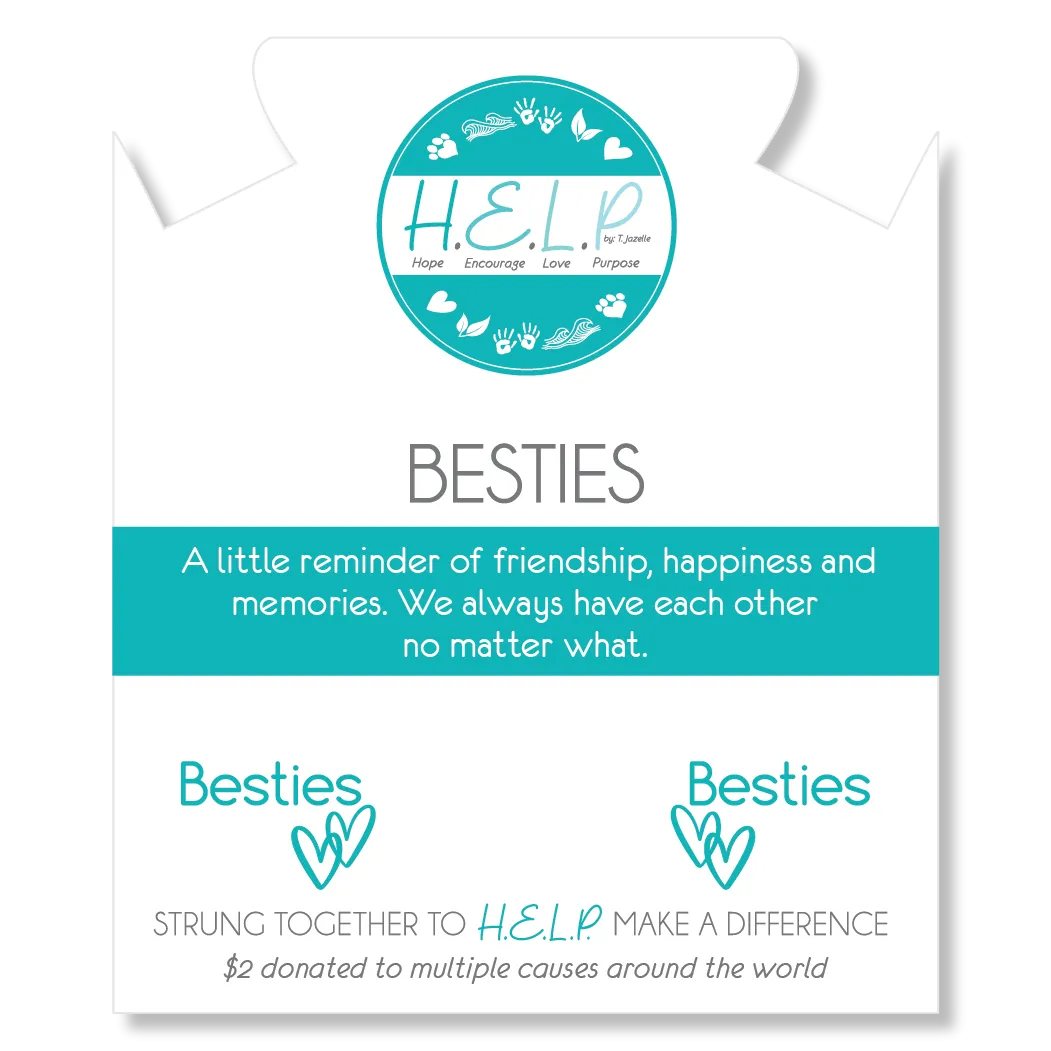 Besties Charm with Blue Opal Jade Charity Bracelet