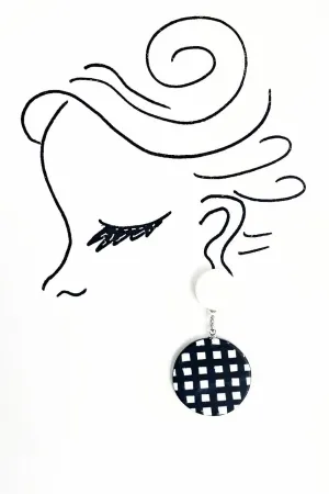 Black & White Check Earrings