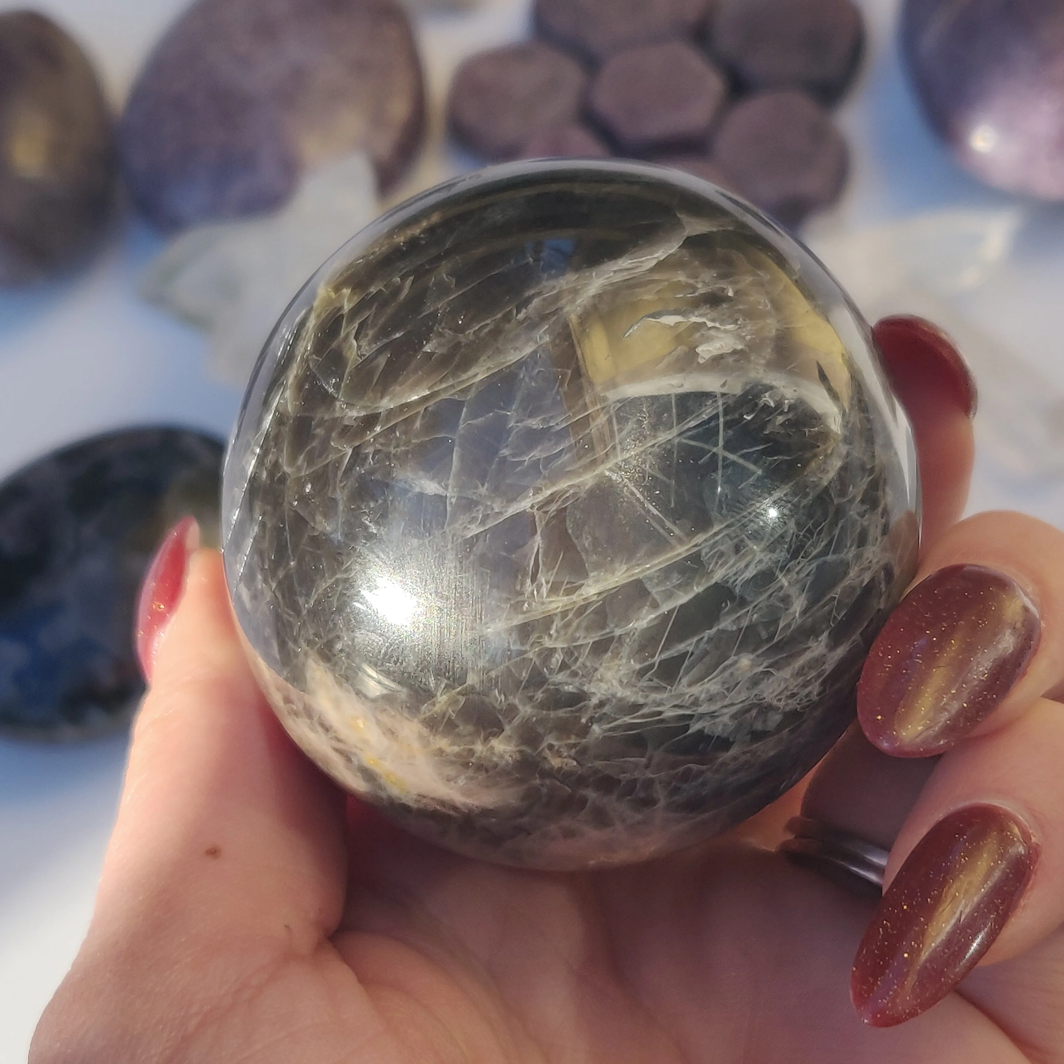 Black Moonstone Sphere (#6)