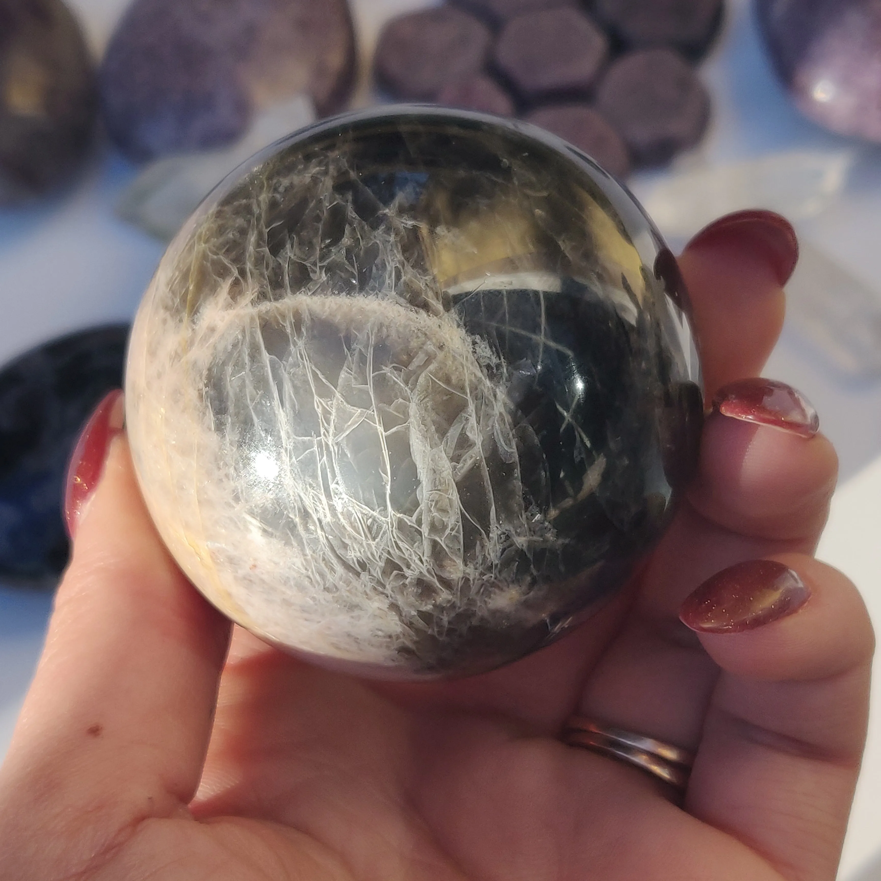 Black Moonstone Sphere (#6)