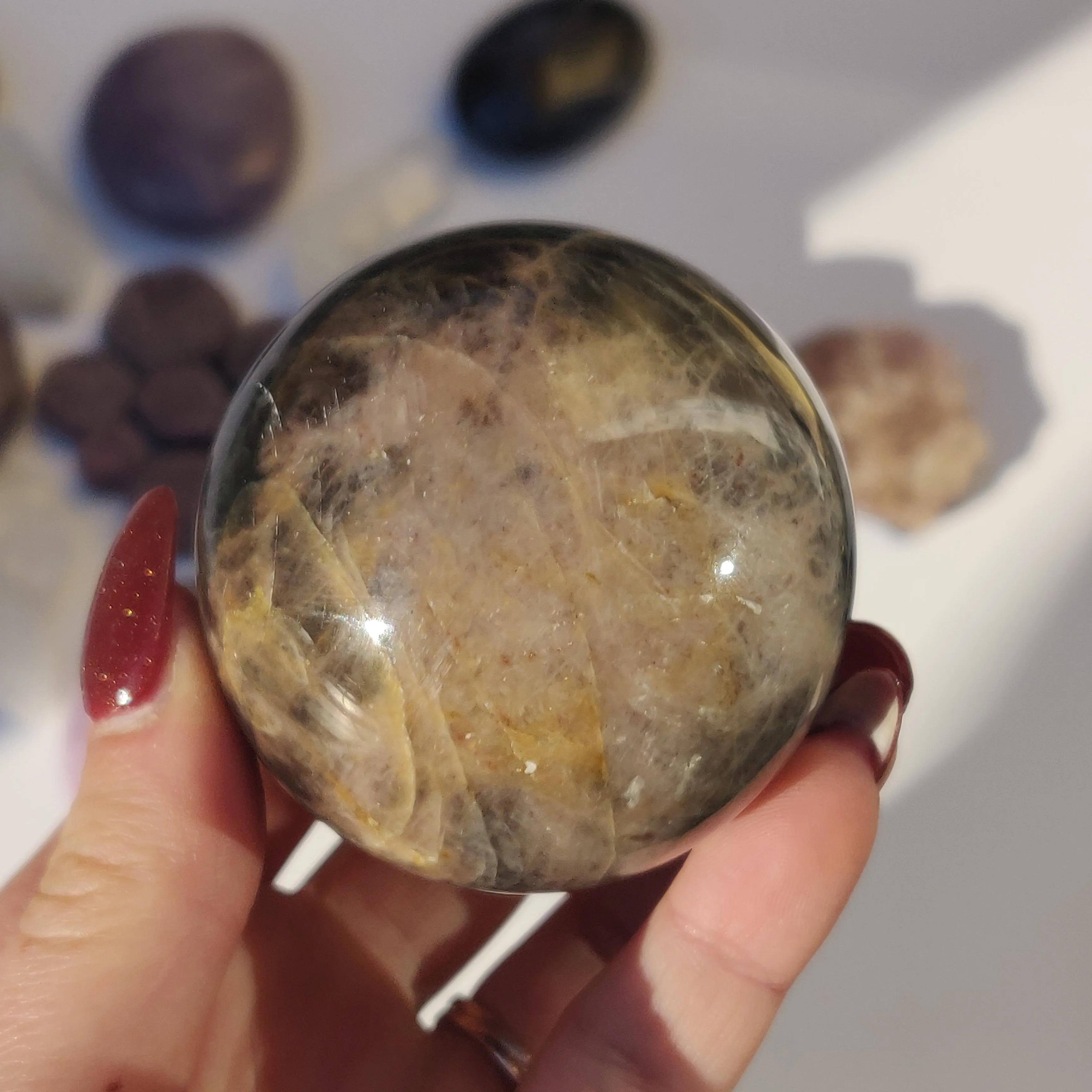 Black Moonstone Sphere (#6)