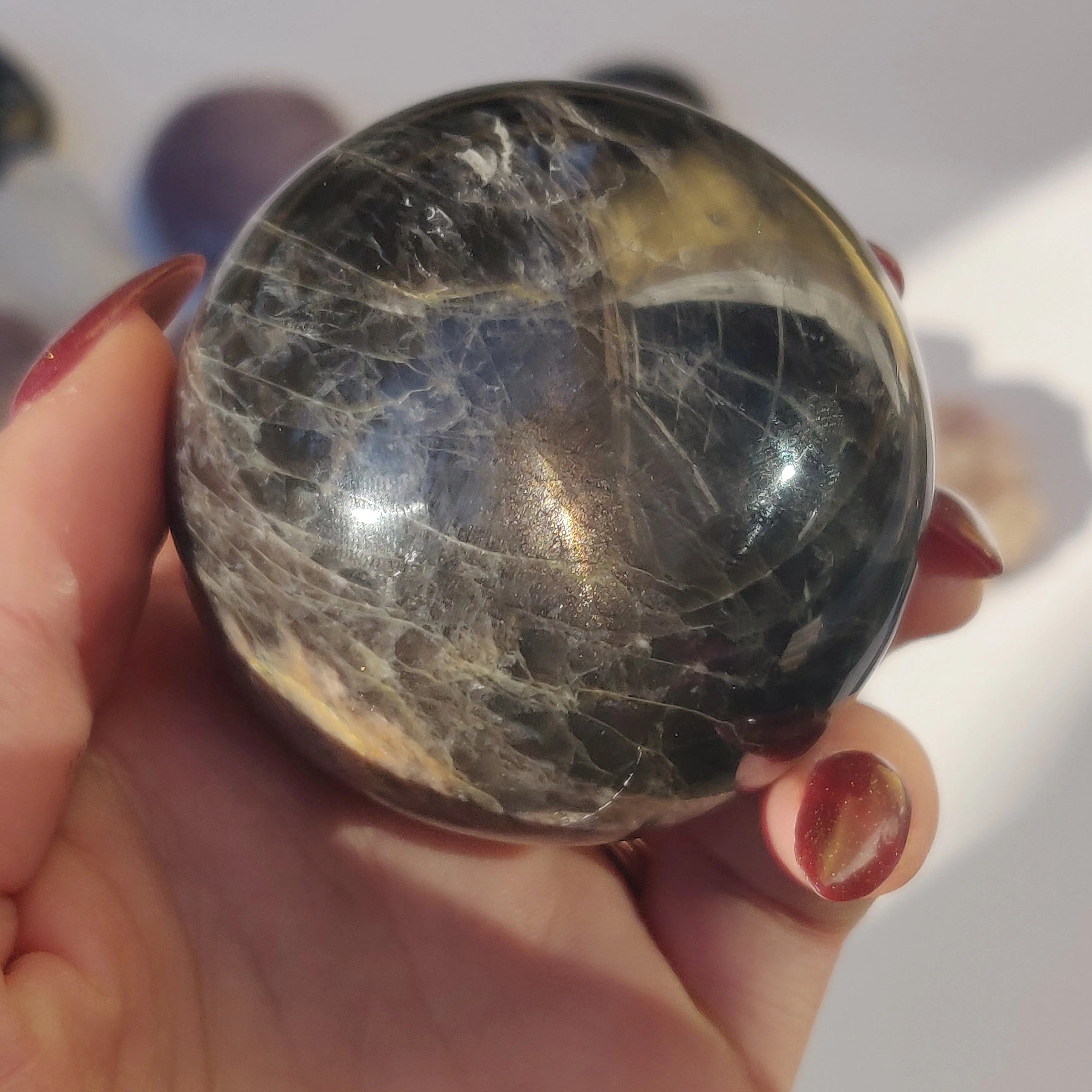 Black Moonstone Sphere (#6)
