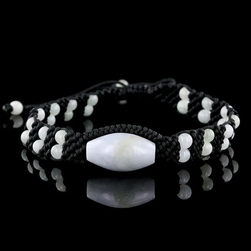 Burmese Jadeite Woven silk Bracelet