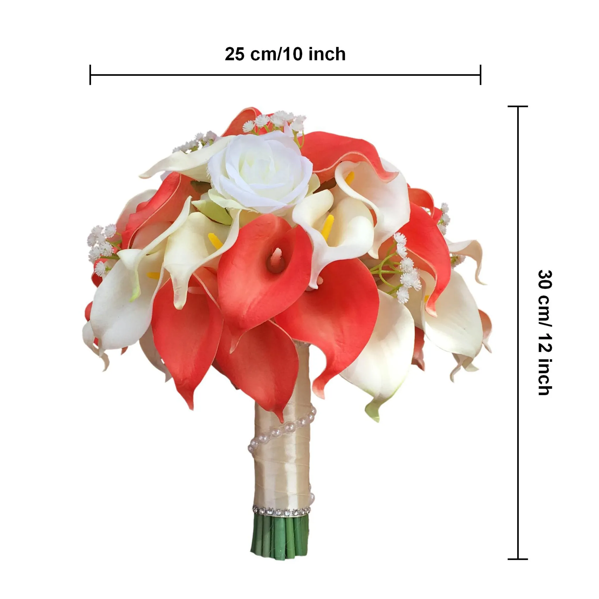 Calla Lily Bouquet in Coral for Wedding Flowers Corsages Boutonnieres