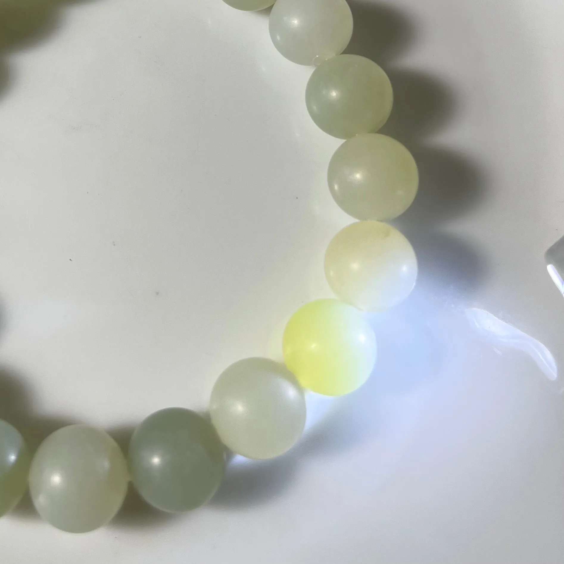 Certified multi color genuine Hetian Jade nephrite jade Bracelet - 10mm beads 6.5 inches length