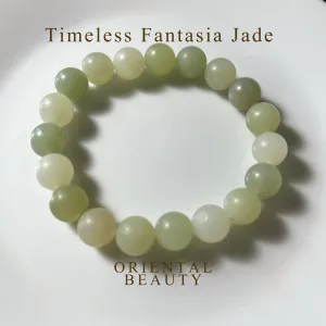 Certified multi color genuine Hetian Jade nephrite jade Bracelet - 10mm beads 6.5 inches length