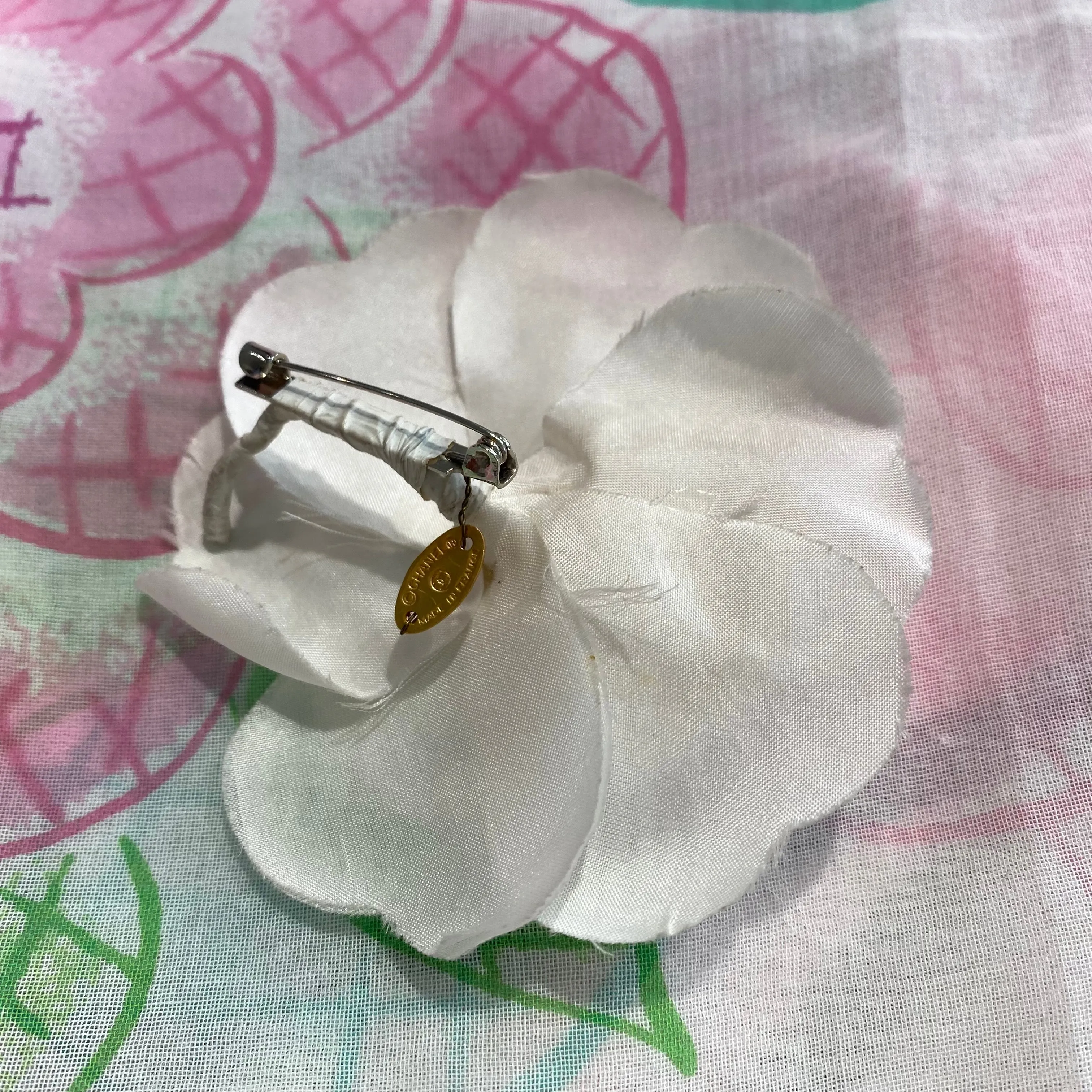 Chanel White Camellia Brooch