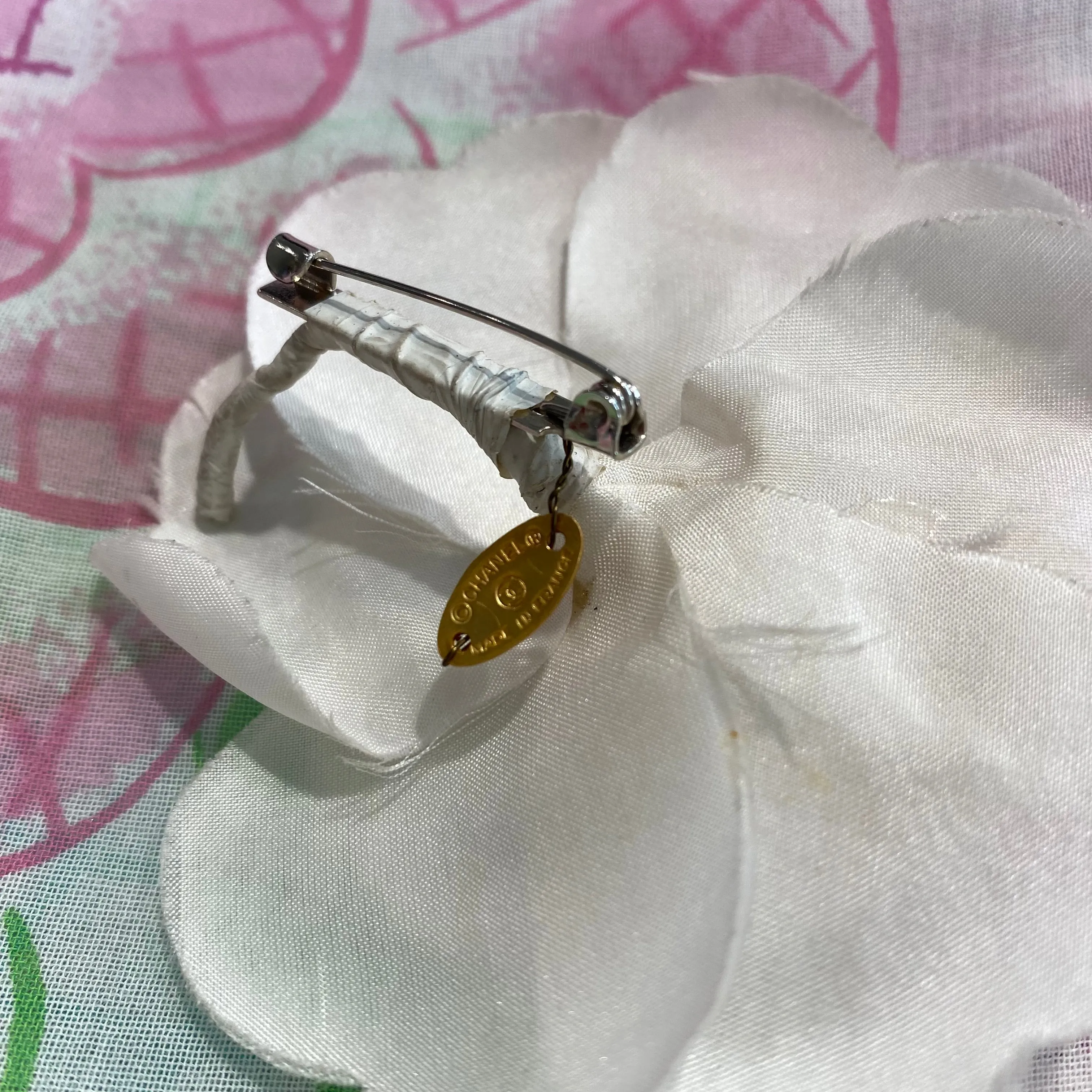 Chanel White Camellia Brooch