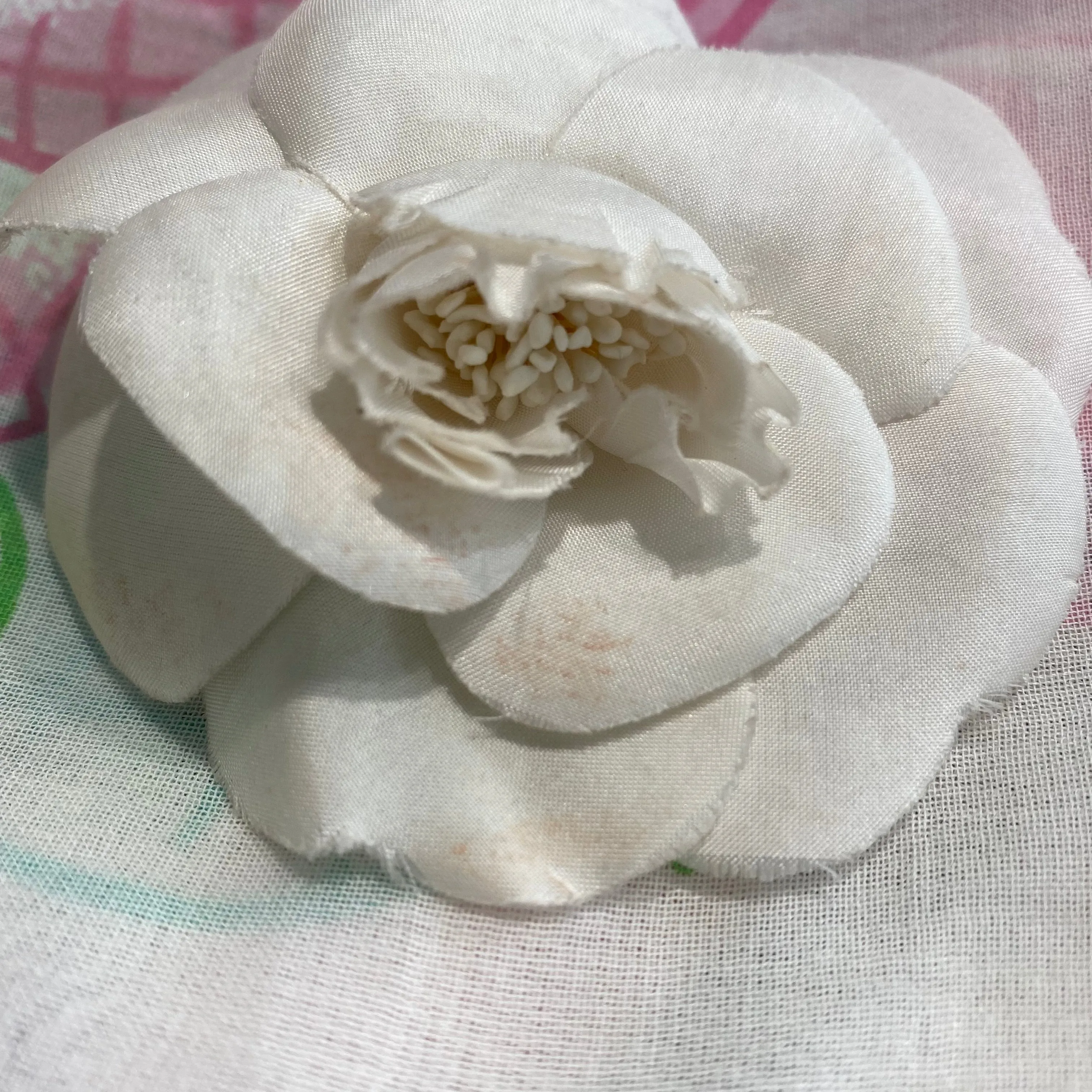 Chanel White Camellia Brooch