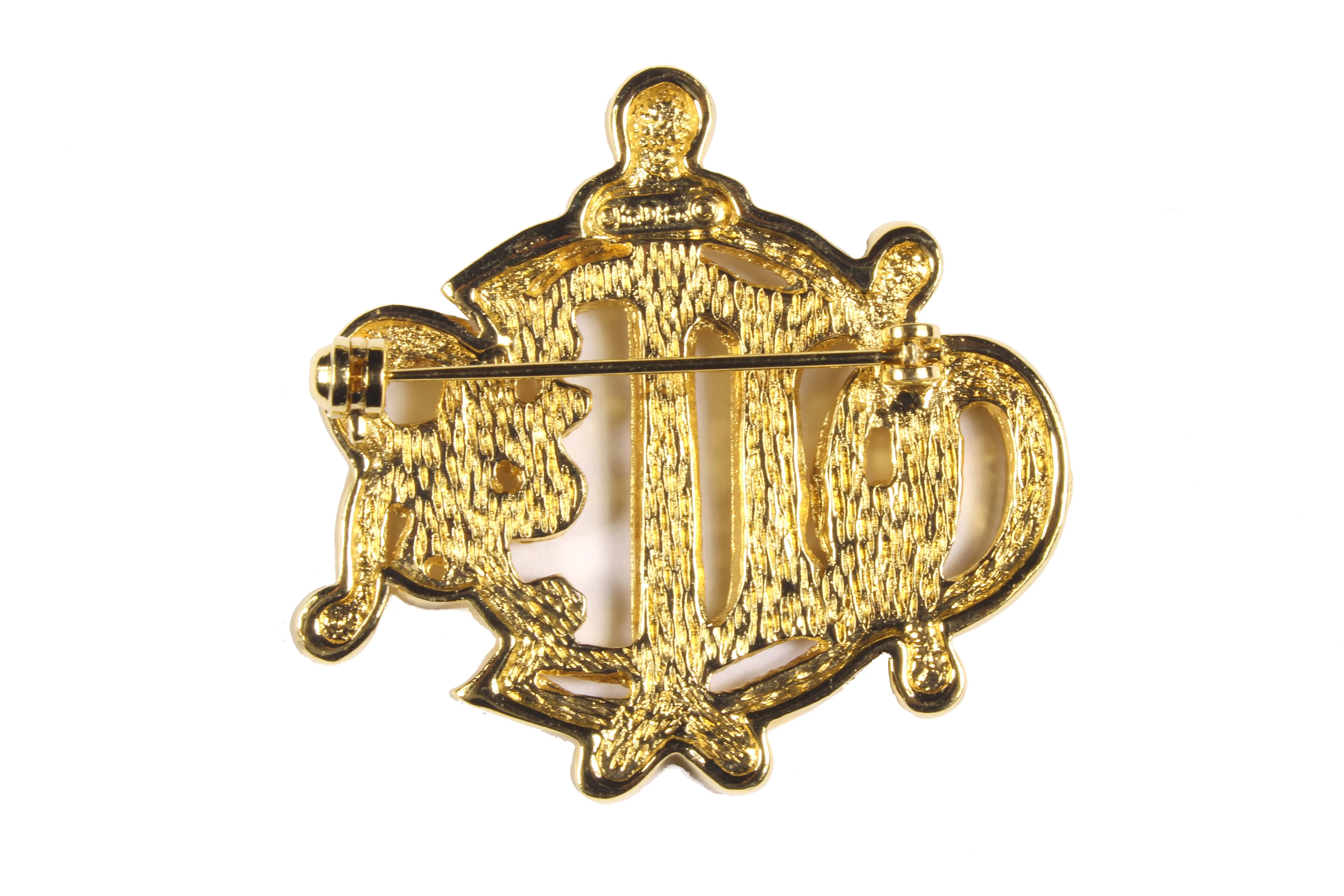CHRISTIAN DIOR Logo rope brooch
