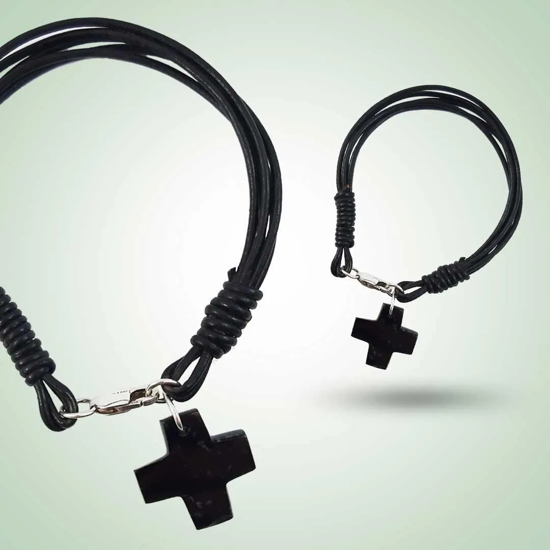 Cross Leather Bracelet