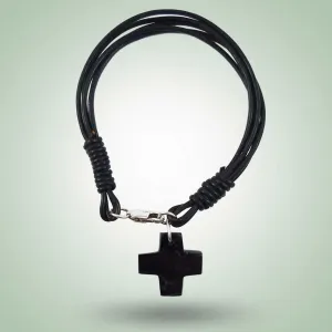 Cross Leather Bracelet