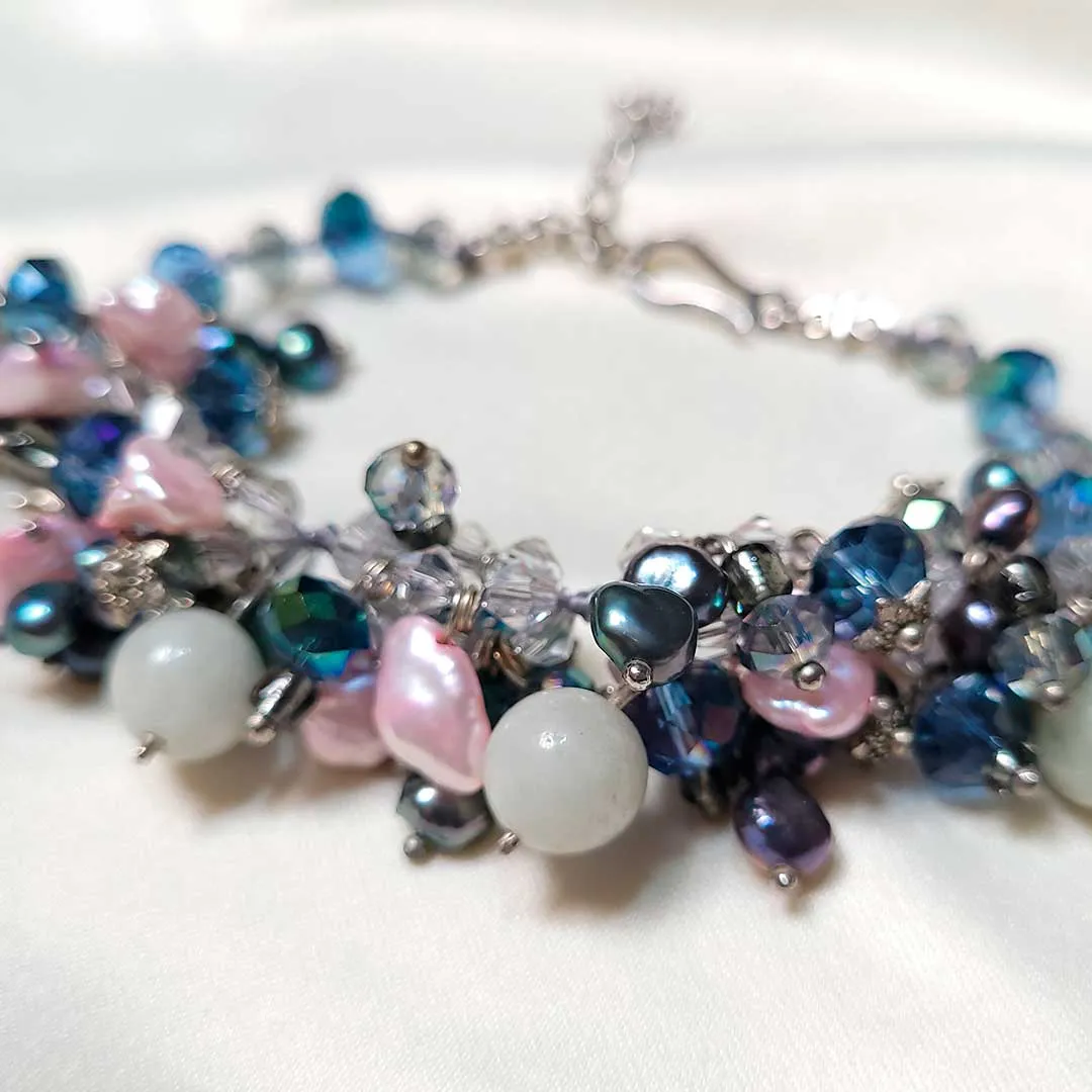Crystals and Jade Bracelet