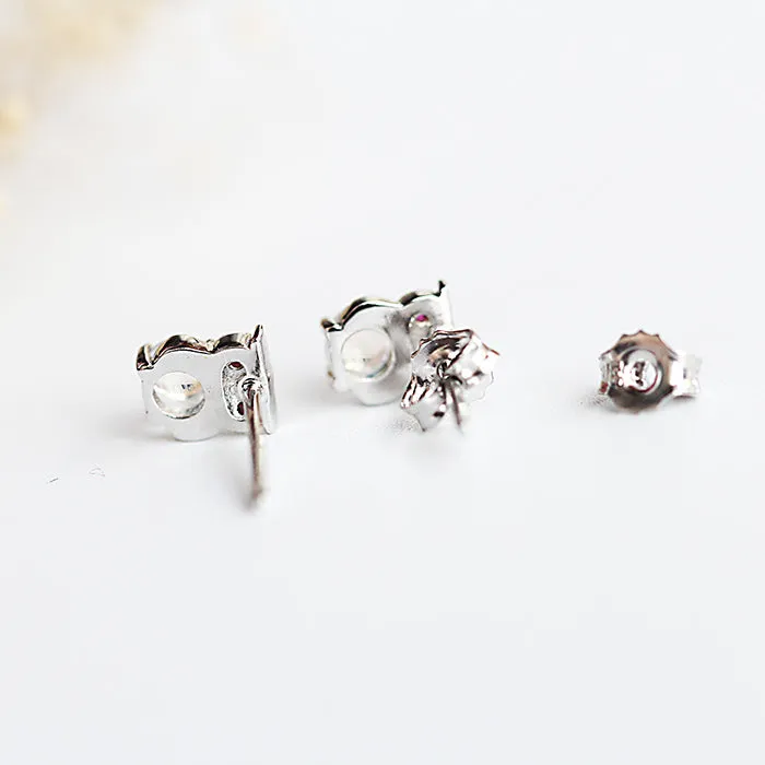 Cute Owl Shaped Moonstone Stud Earrings in White Gold Plated Sterling Silver Jewelry Accessories Women