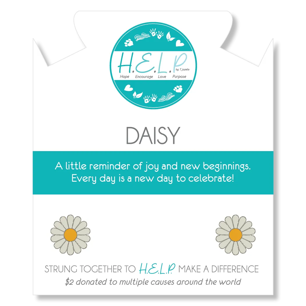 Daisy Enamel Charm with Lemonade Jade Charity Bracelet