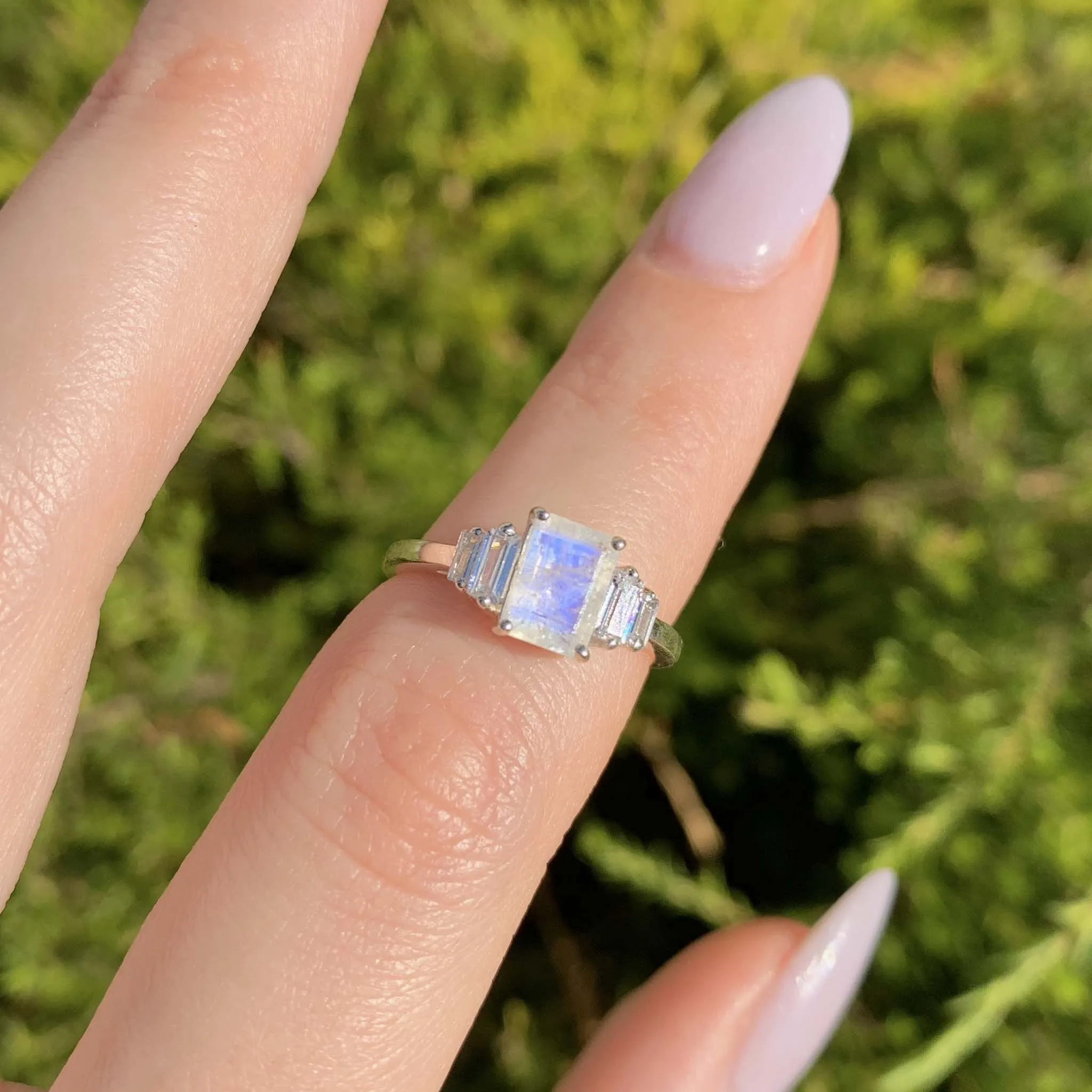 Deco Moonstone Ring