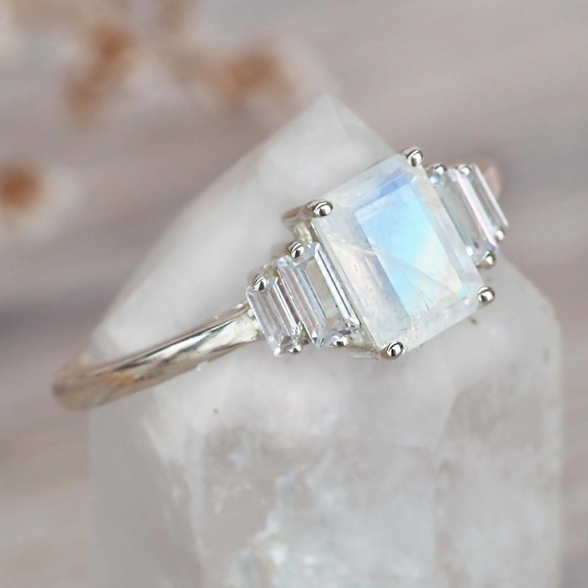 Deco Moonstone Ring