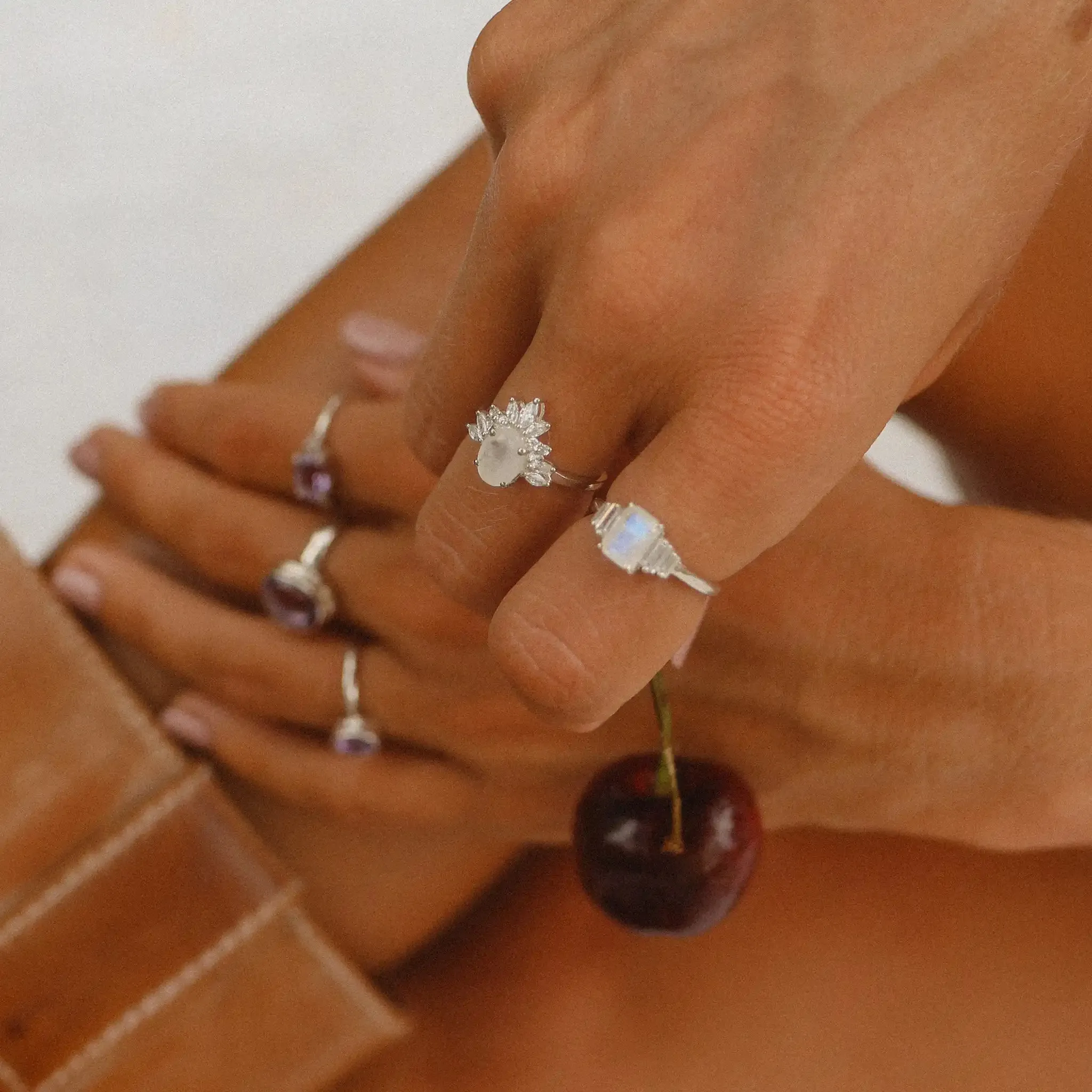 Deco Moonstone Ring