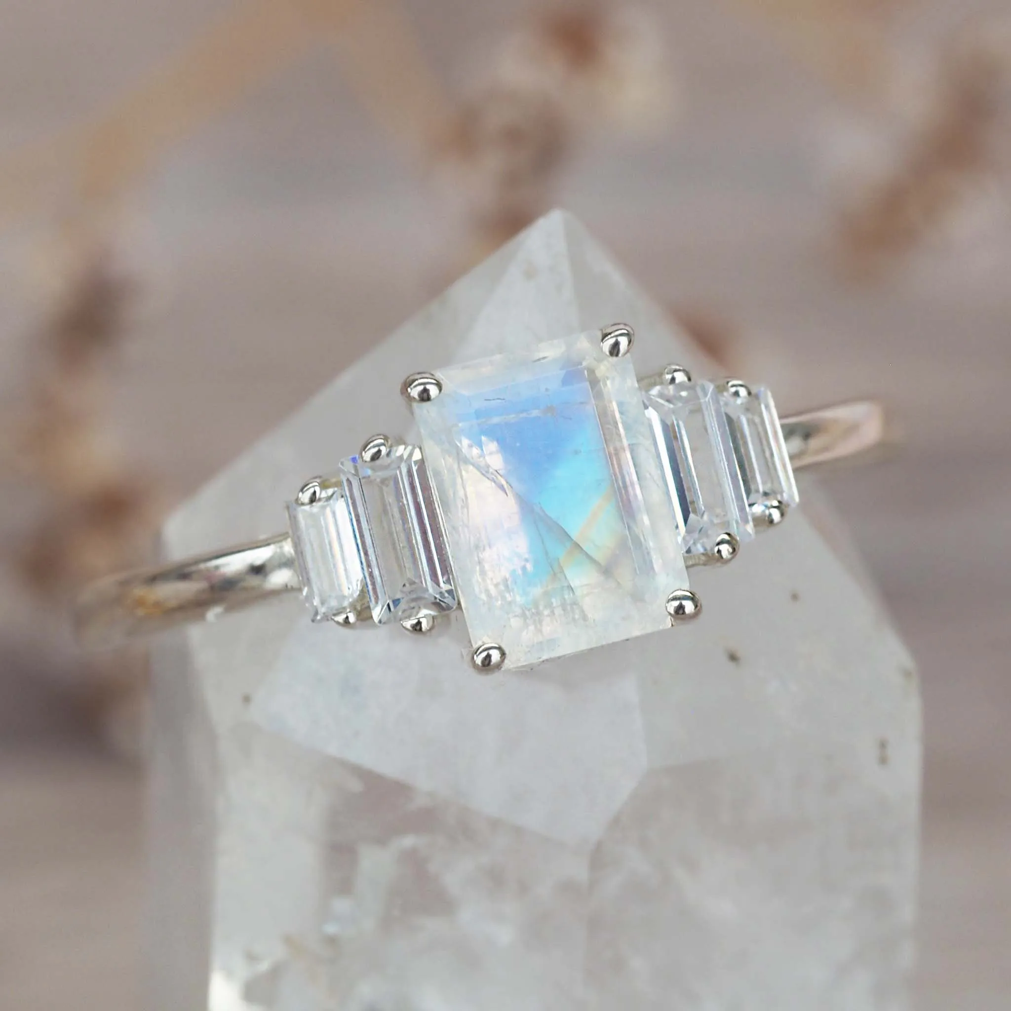 Deco Moonstone Ring