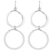 Double Circled Hammered Earrings