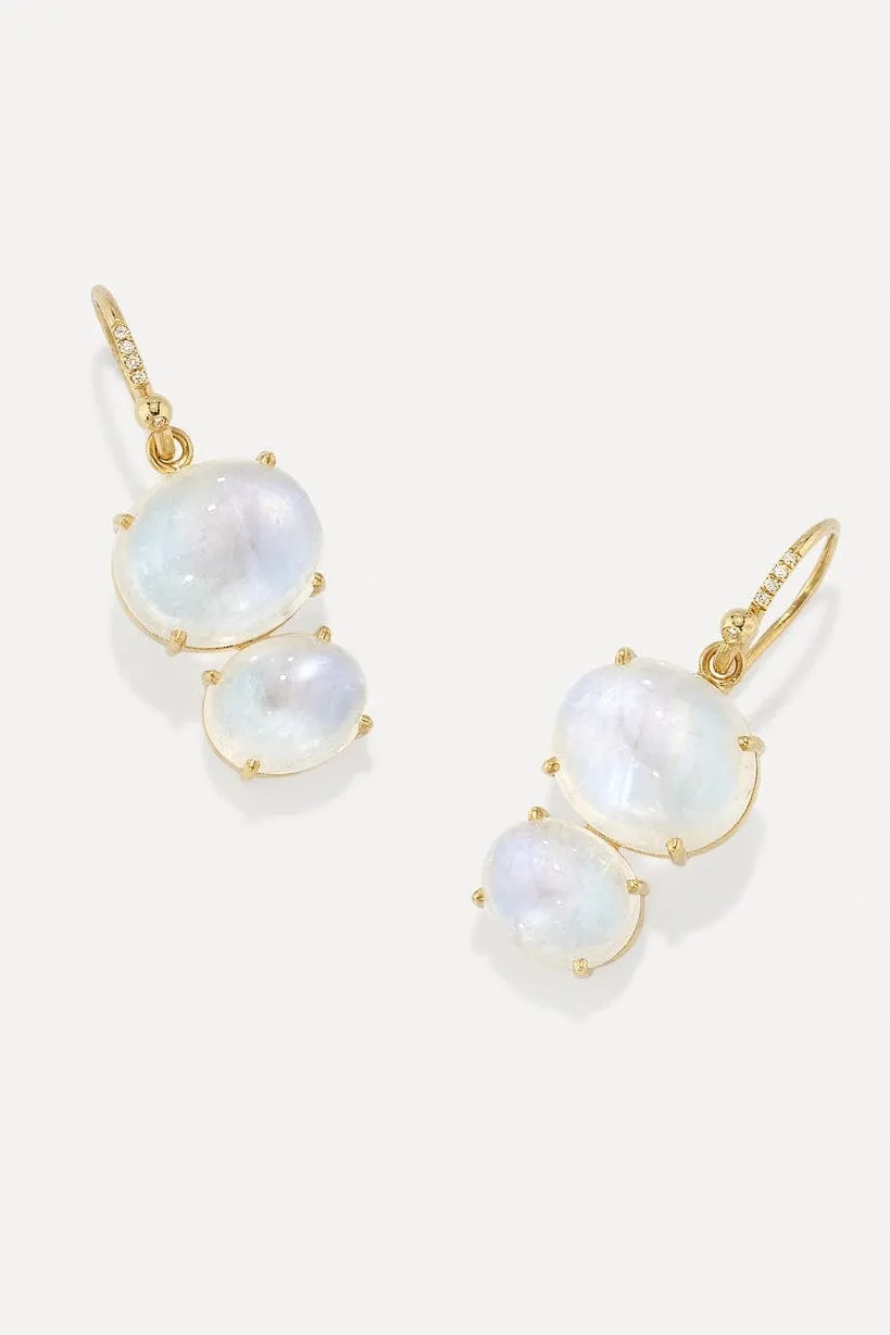 Double Rainbow Moonstone Earrings
