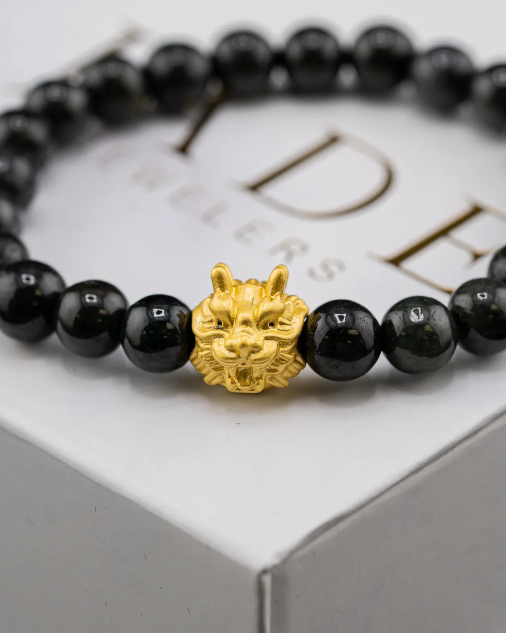 Dragon Head Beaded Jade Bracelet