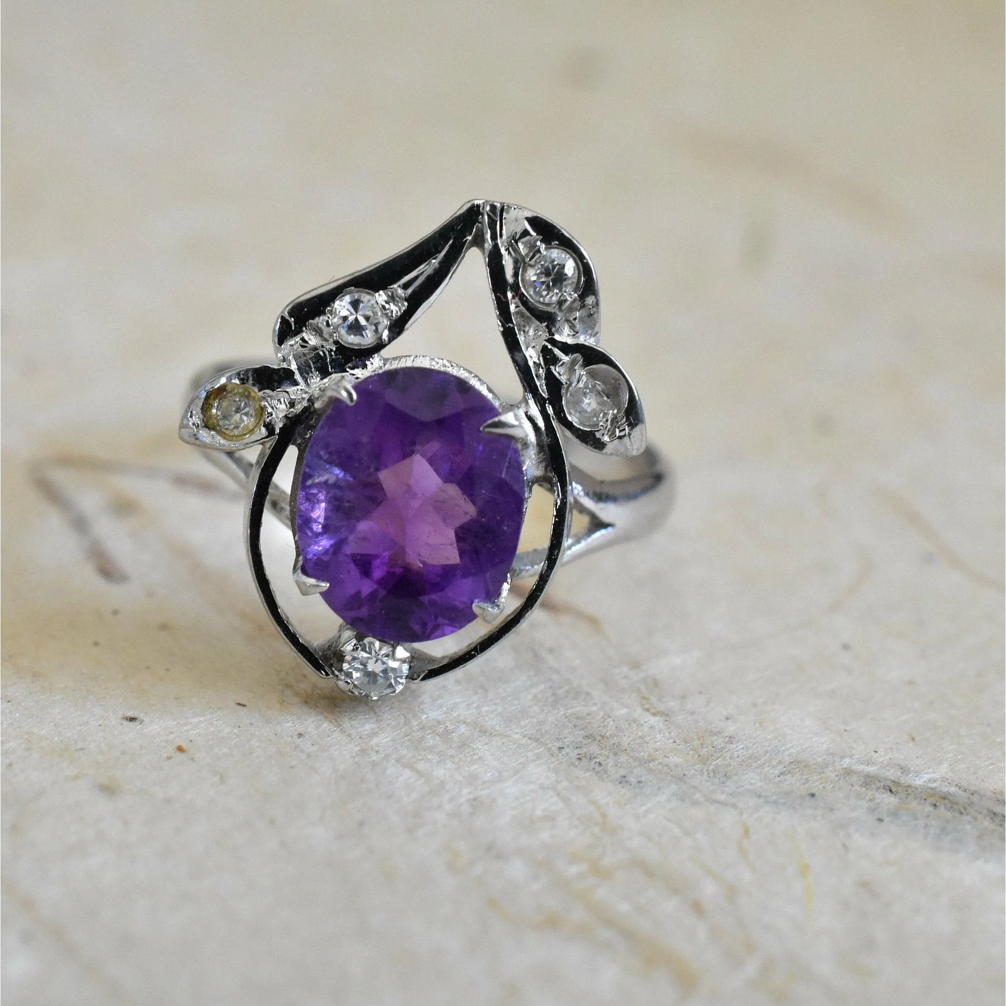 Elegant Amethyst Crystal Ring