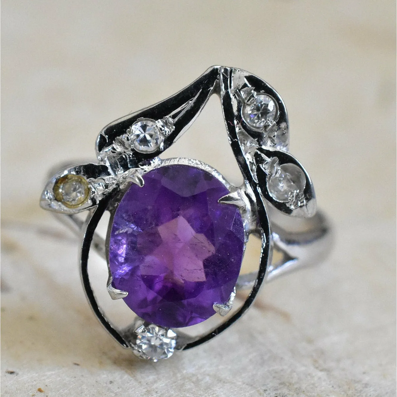 Elegant Amethyst Crystal Ring